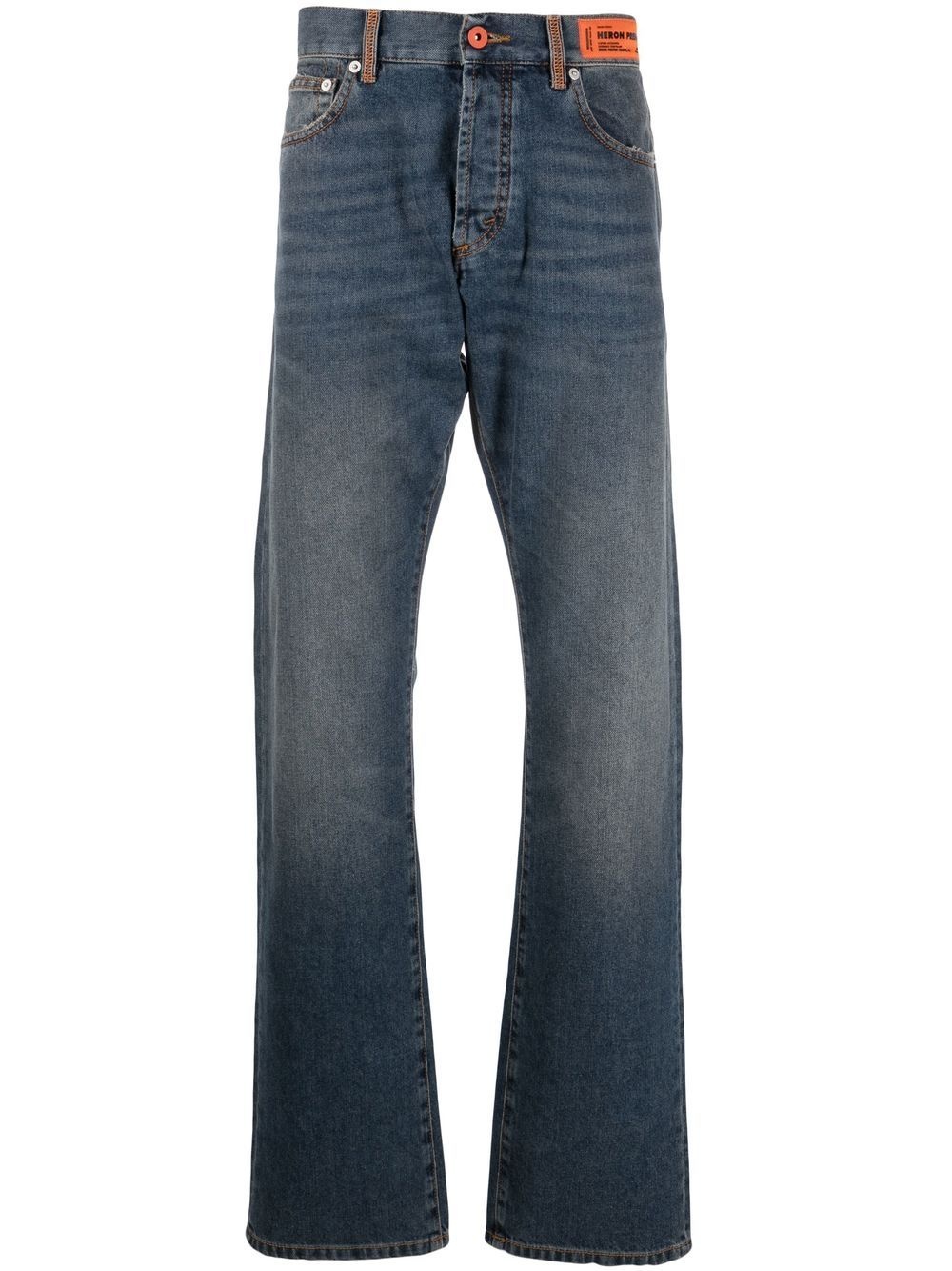 high-rise straight-leg jeans - 1