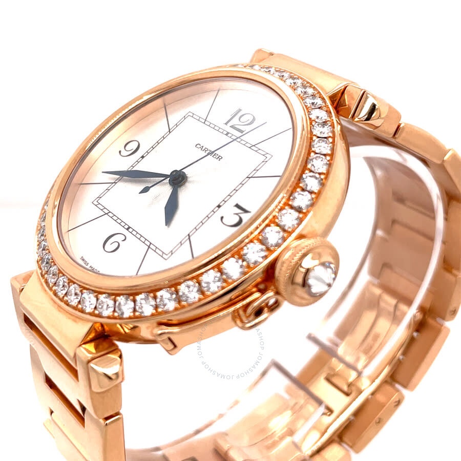 Pre-owned Cartier Cartier Pasha Automatic Diamond Silver Dial Ladies Watch 2770 - 3