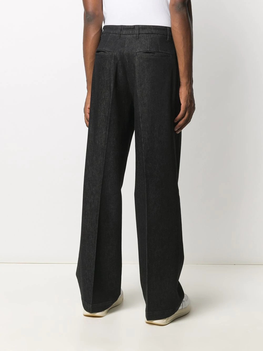 wide leg denim trousers - 4