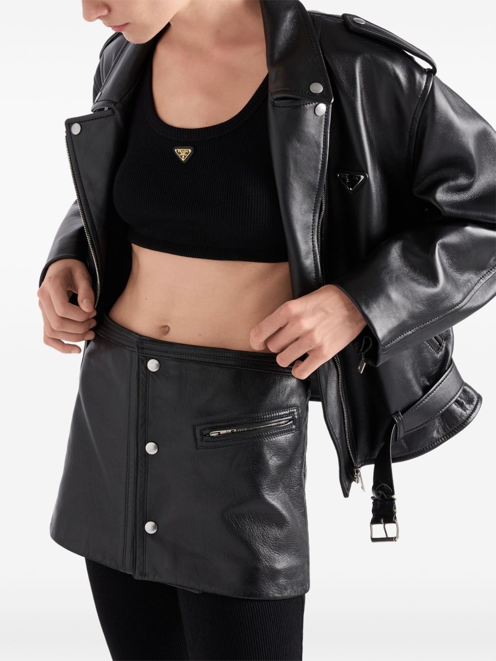 leather miniskirt - 4