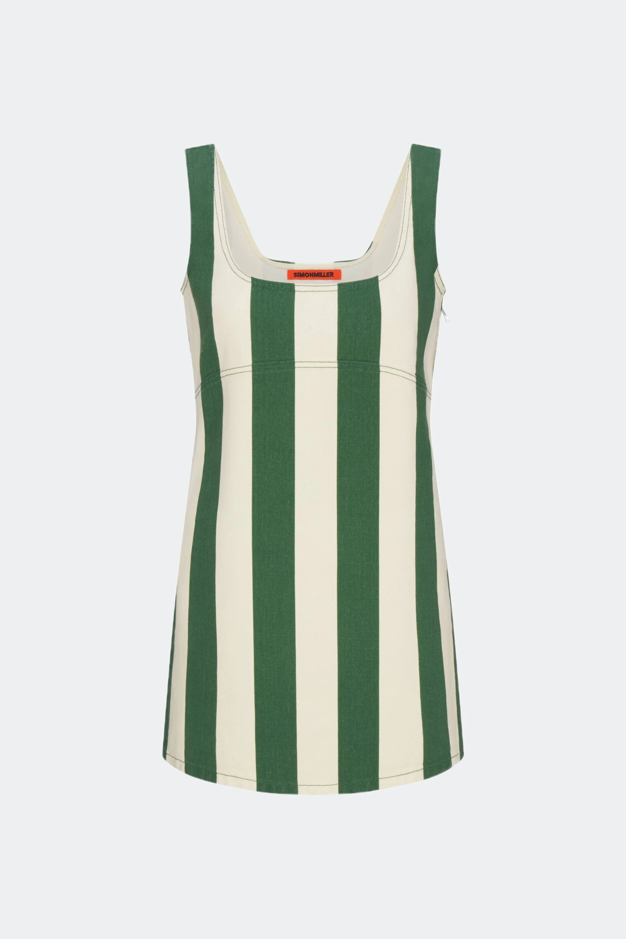 Sahara Striped Denim Dress in Gummy Green/Ecru - 1