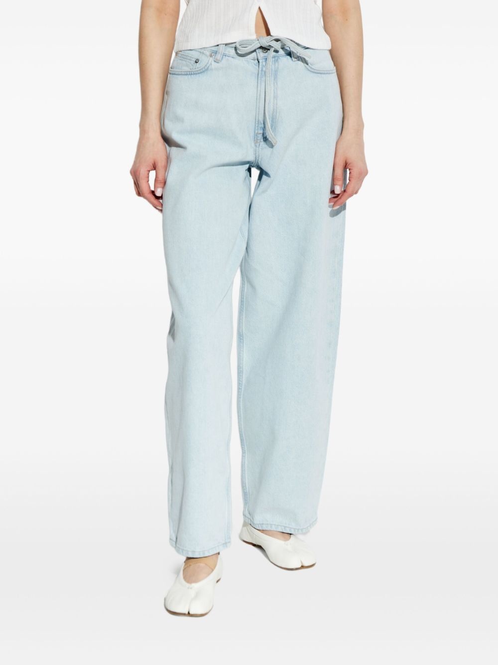 drawstring cotton jeans - 3