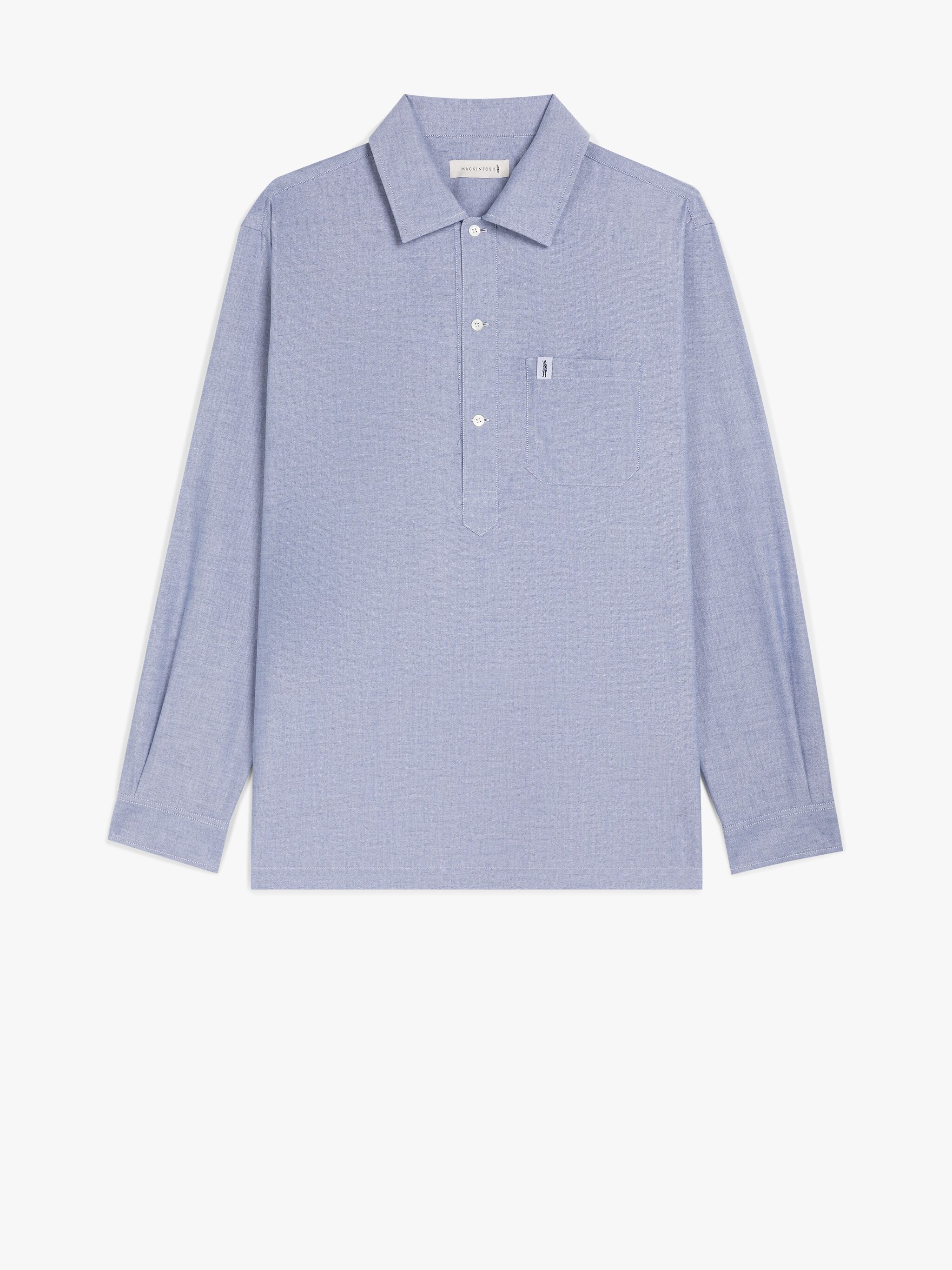 MILITARY BLUE COTTON SHIRT - 1