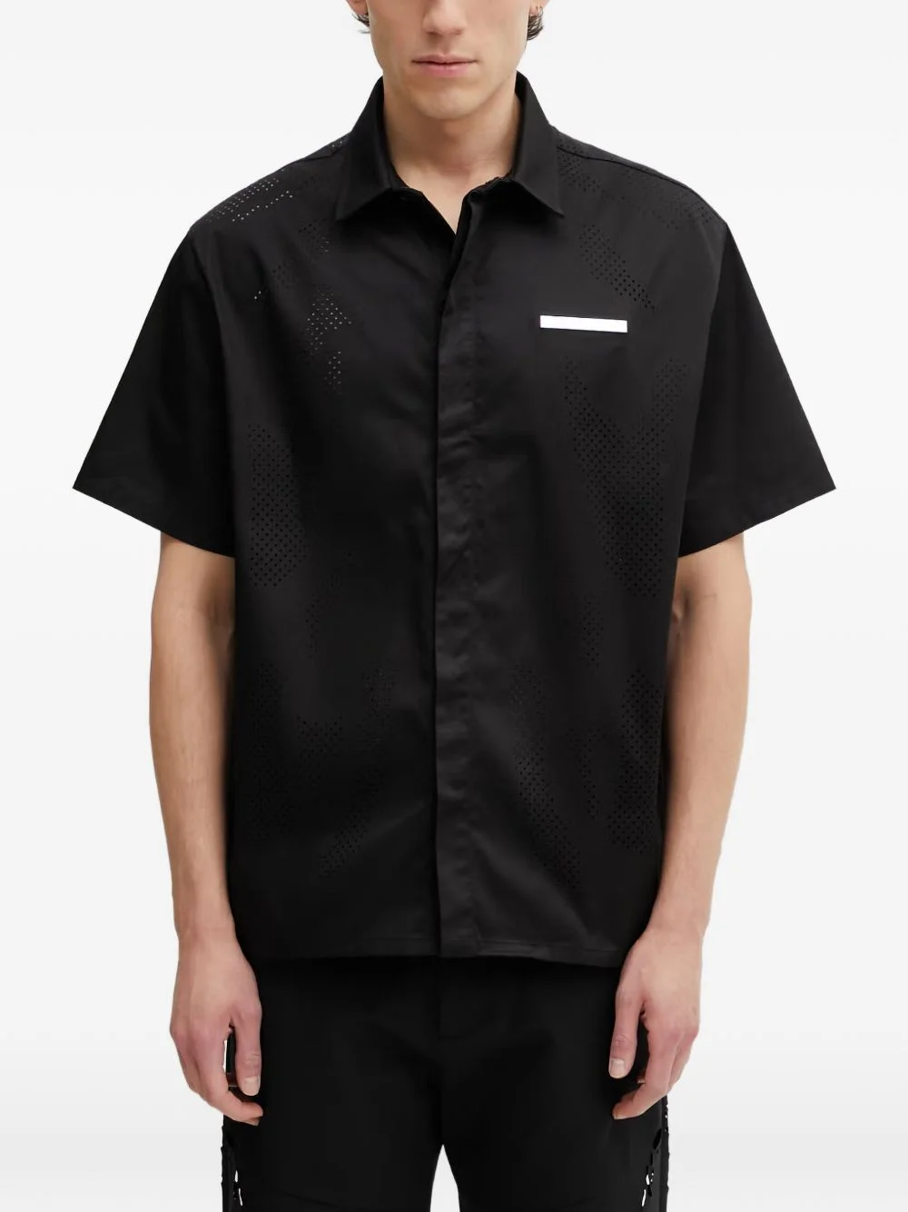 perforated logo-plaque shirt - 1