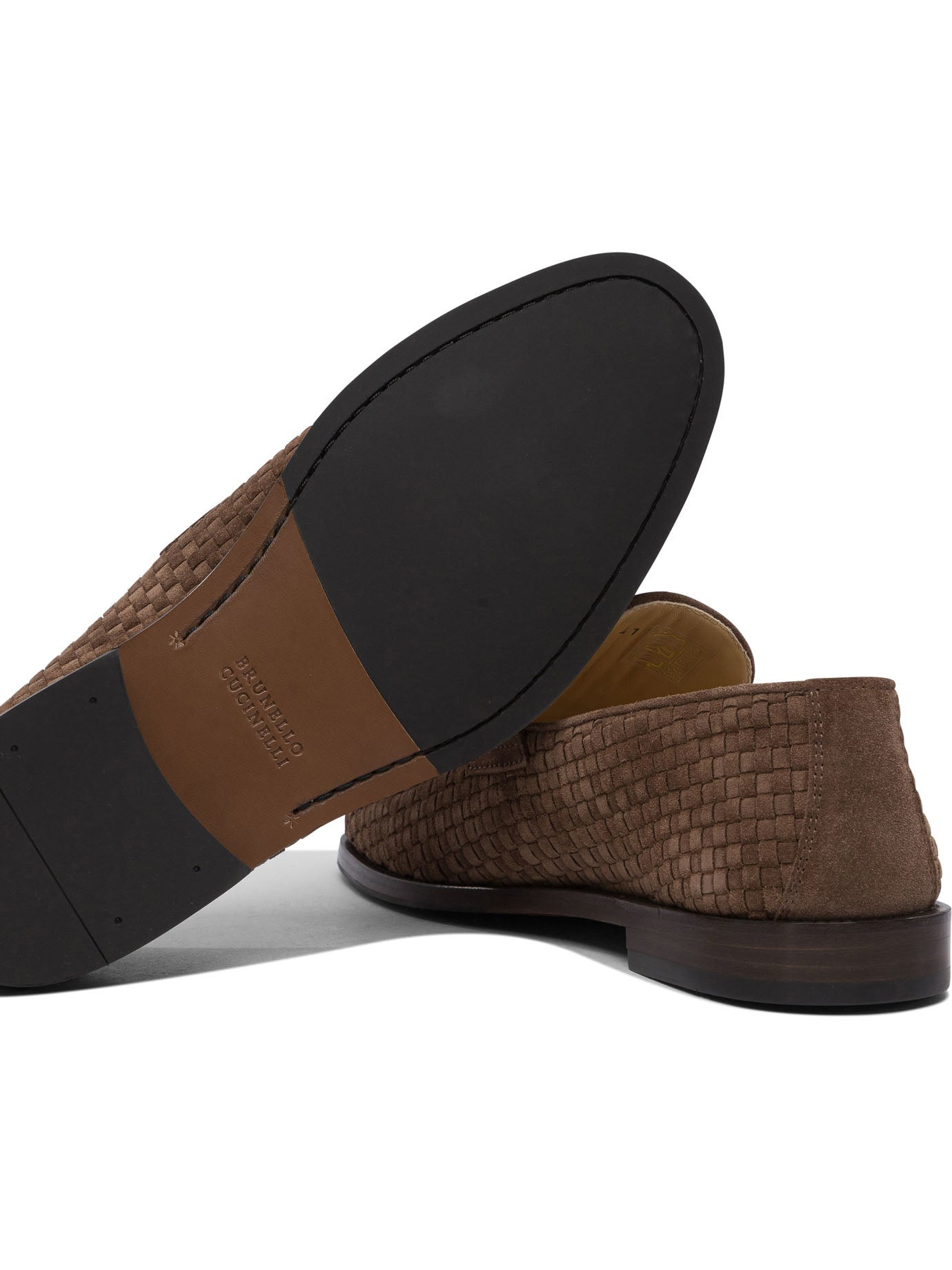 Brunello Cucinelli Men Woven Suede "Penny" Loafers - 5