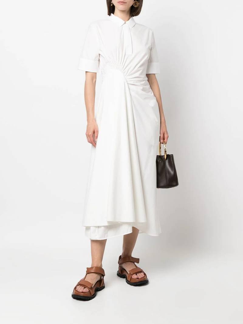 Jil Sander ruched shirt midi dress outlook