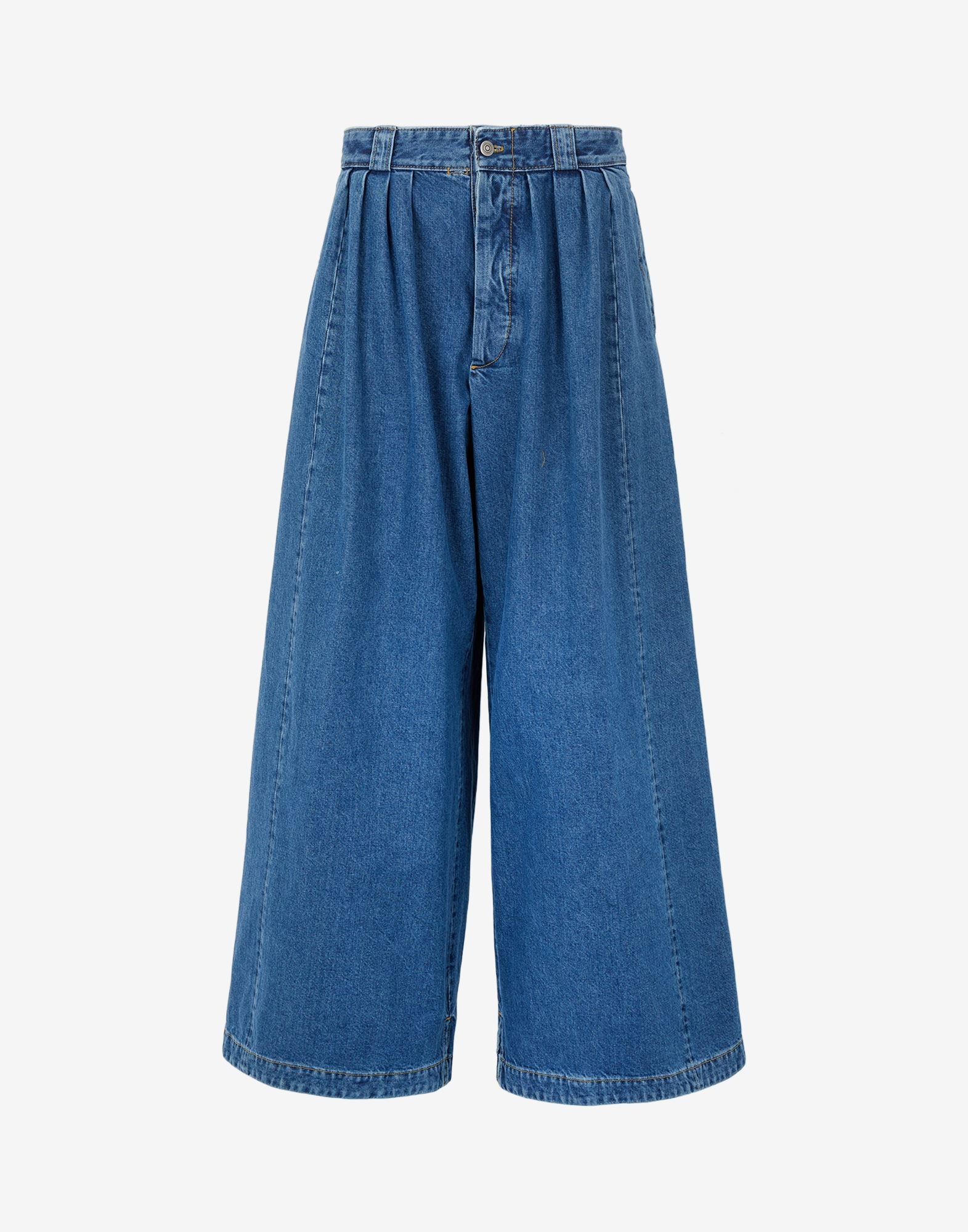Wide-leg denim trousers - 1