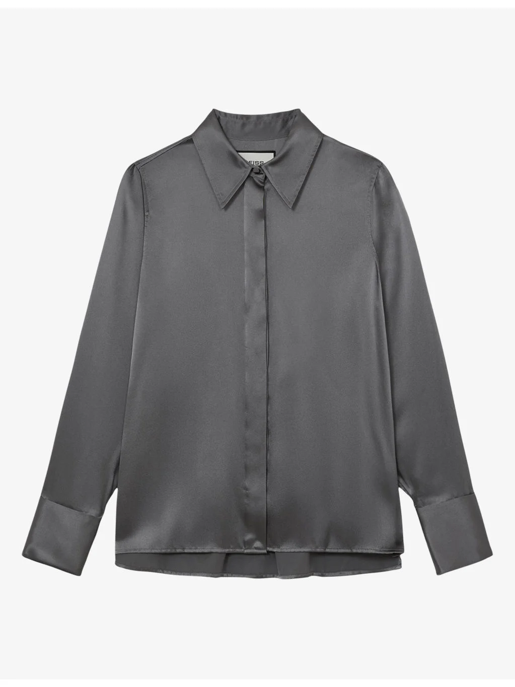 Ameira Concealed-Placket Long-Sleeve Silk Shirt - 1