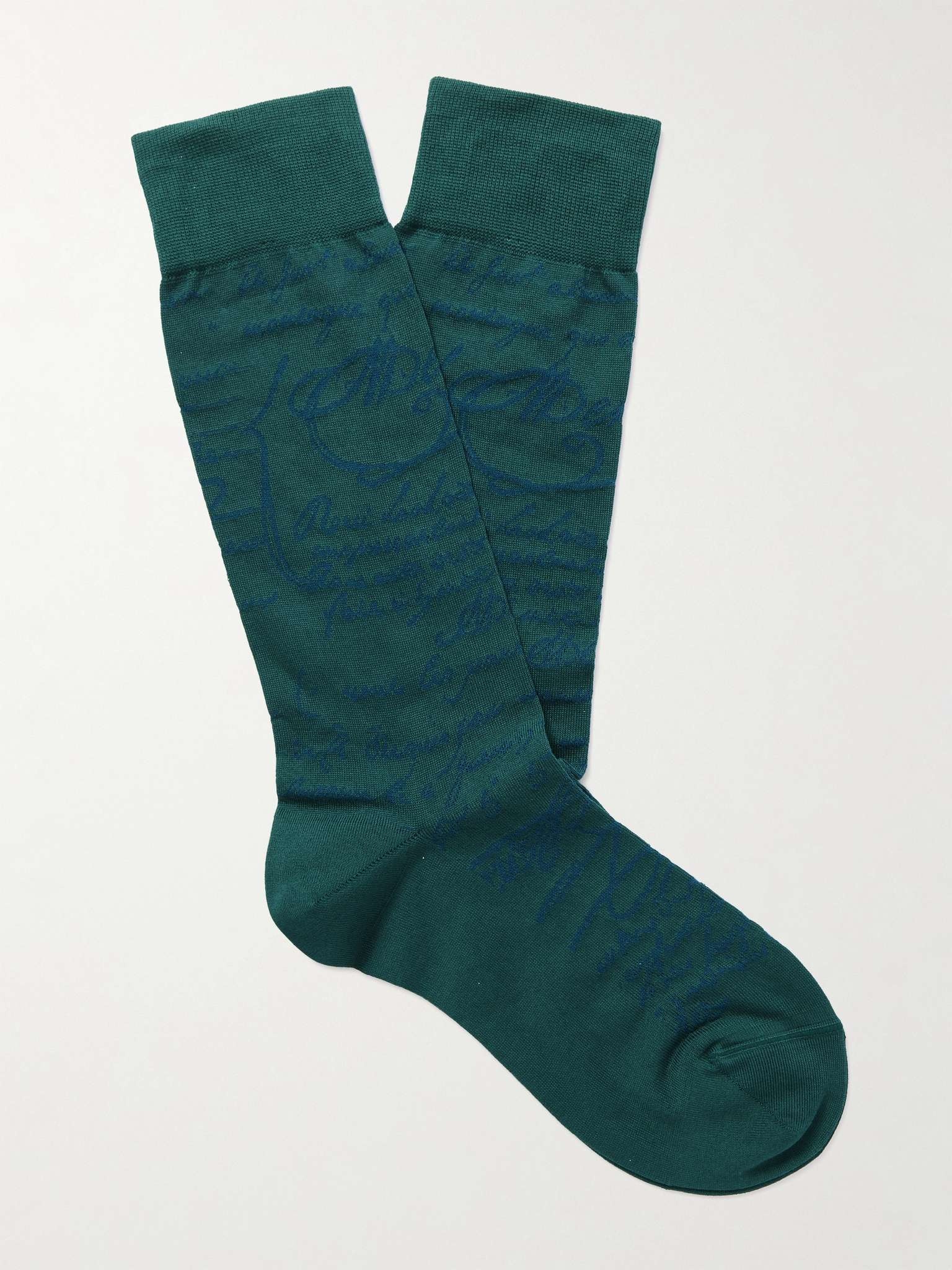 Cotton-Blend Jacquard Socks - 1