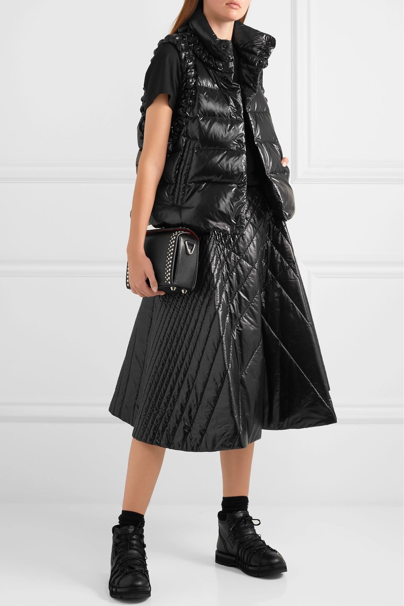 + 6 Noir Kei Ninomiya quilted shell midi skirt - 2