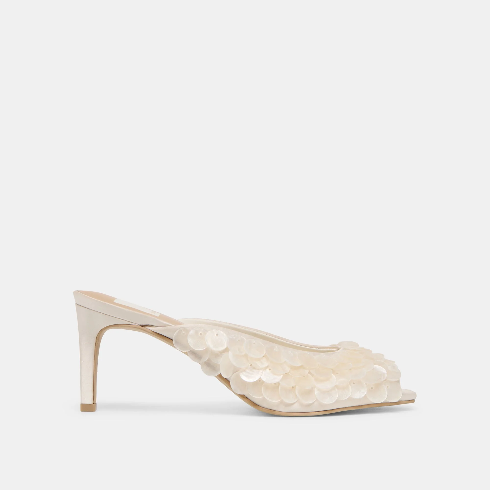 SAMARY CONFETTI HEELS OFF WHITE SATIN - 1