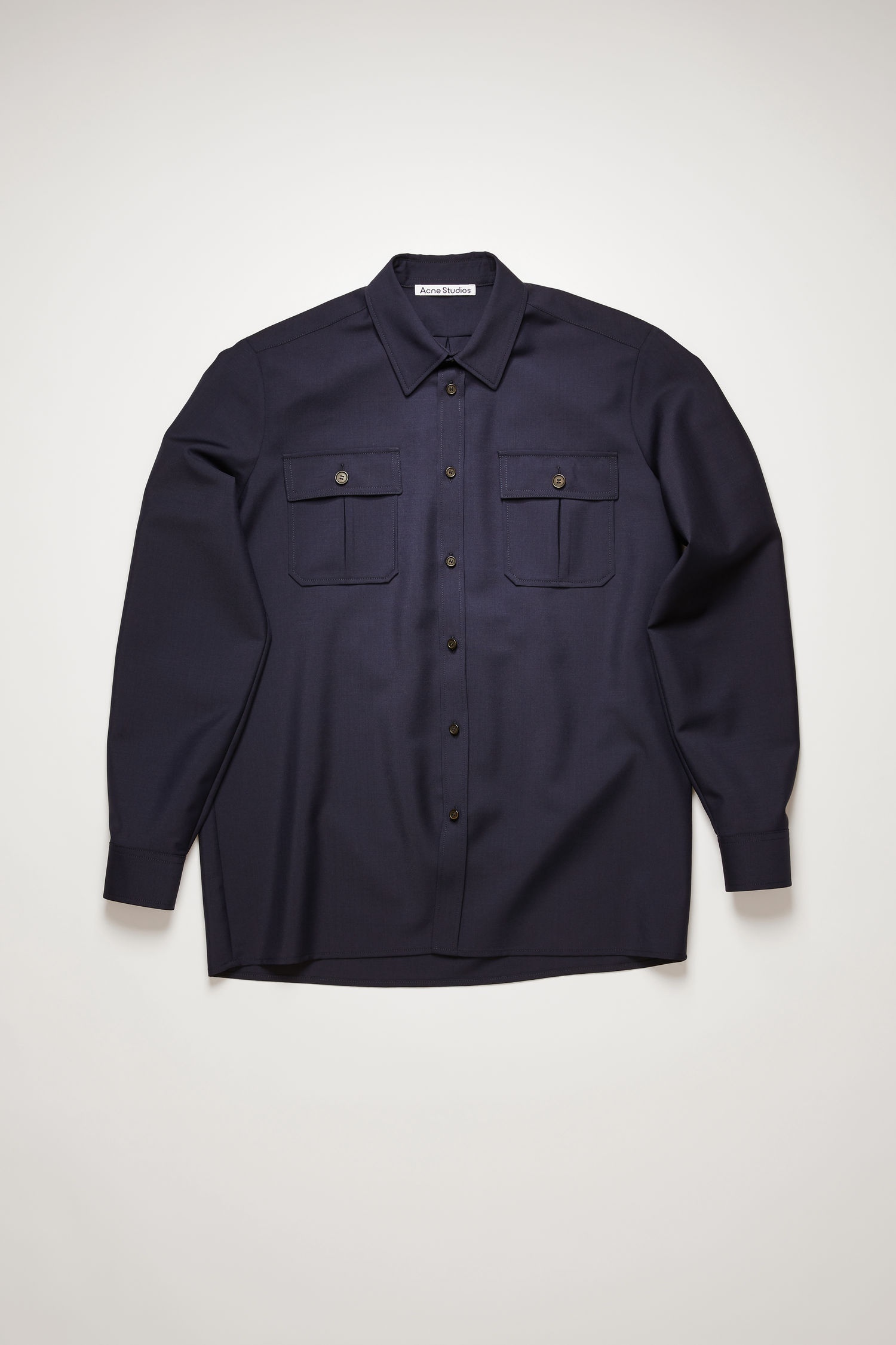 Wool-blend shirt navy - 1