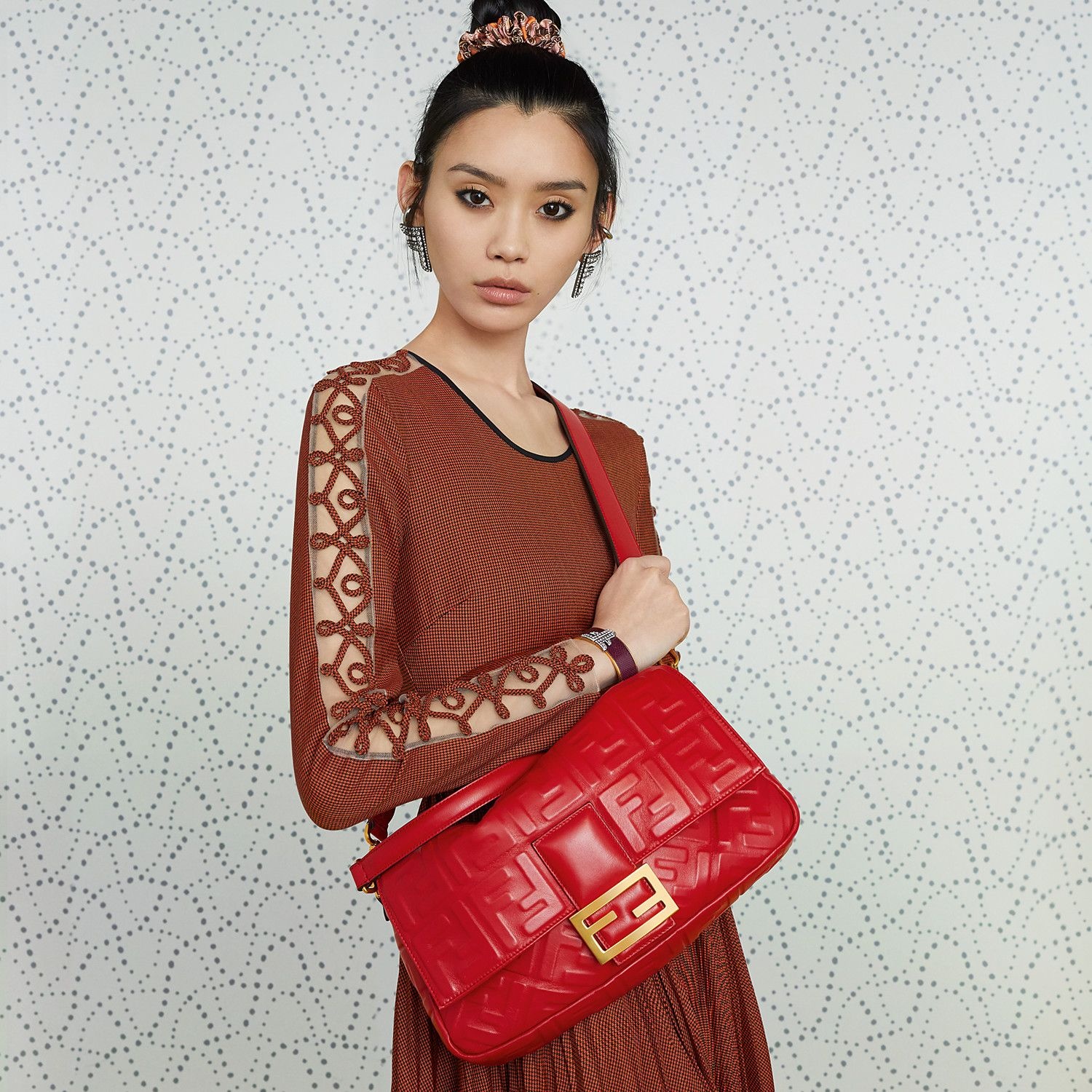 Red leather bag - 2