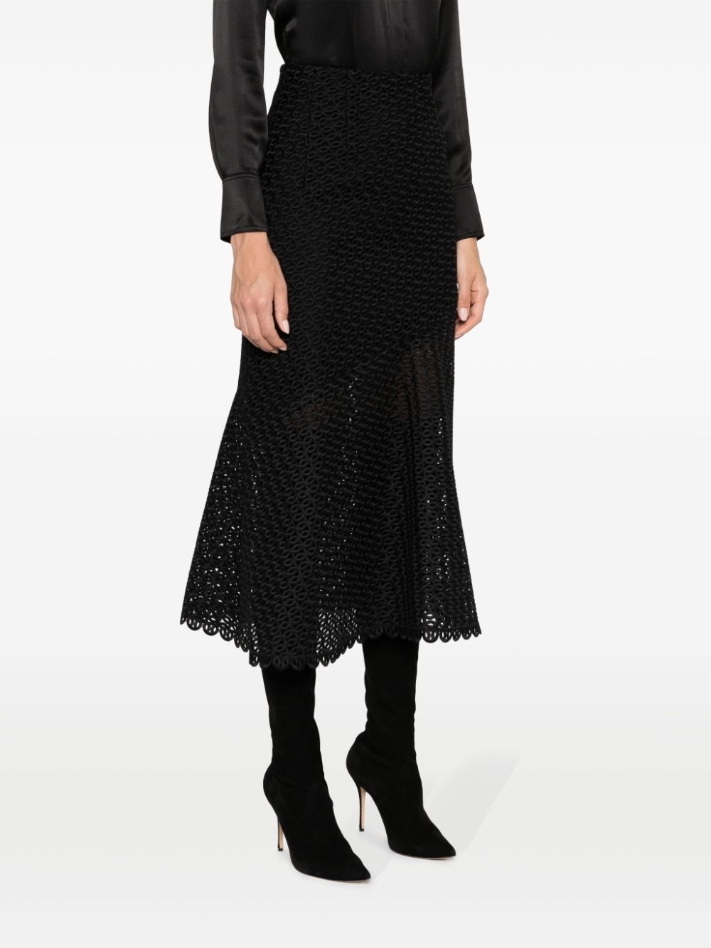 Graphic Performance macramÃ© midi skirt - 3