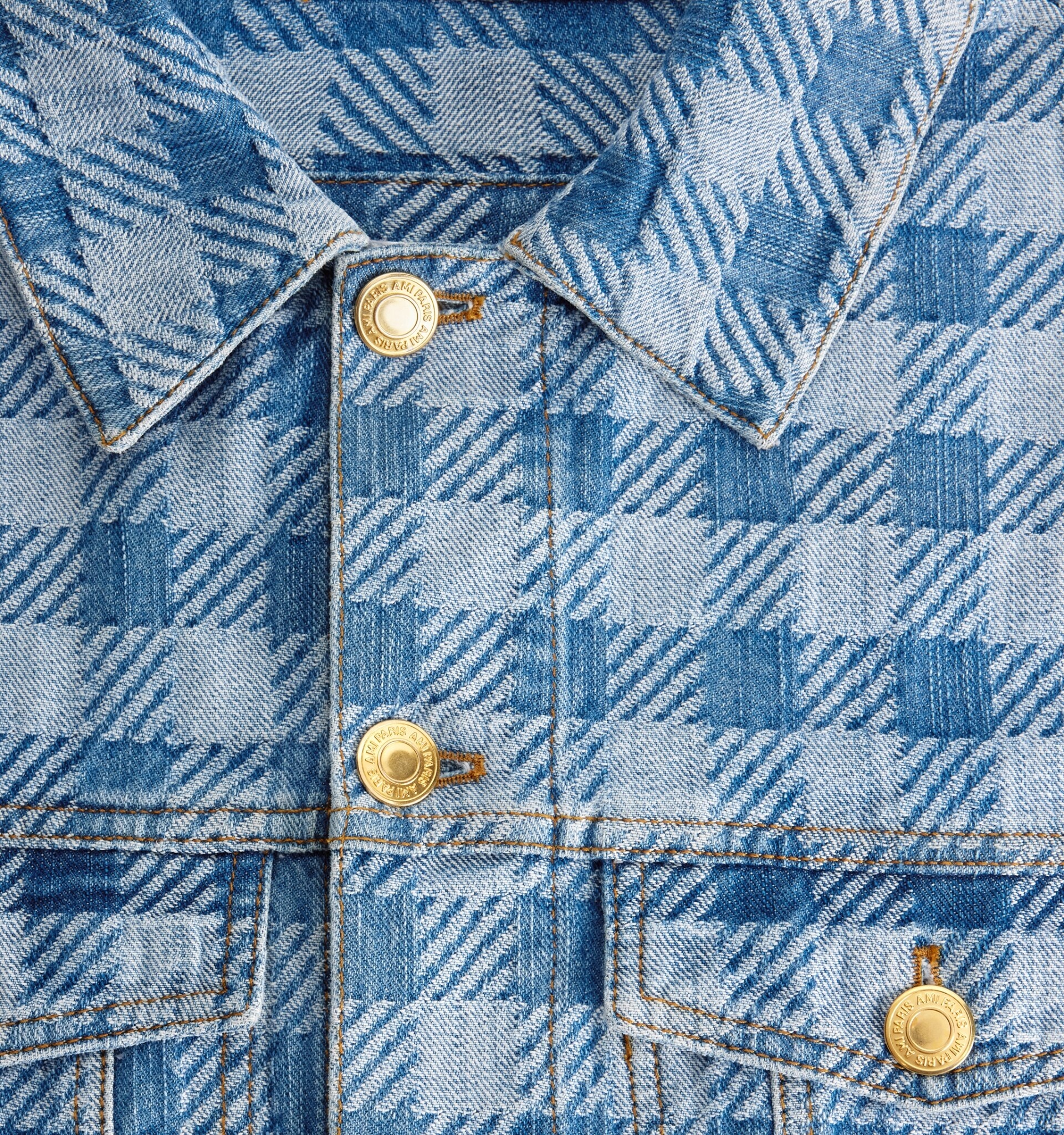 Gingham Boxy Fit Denim Jacket - 4