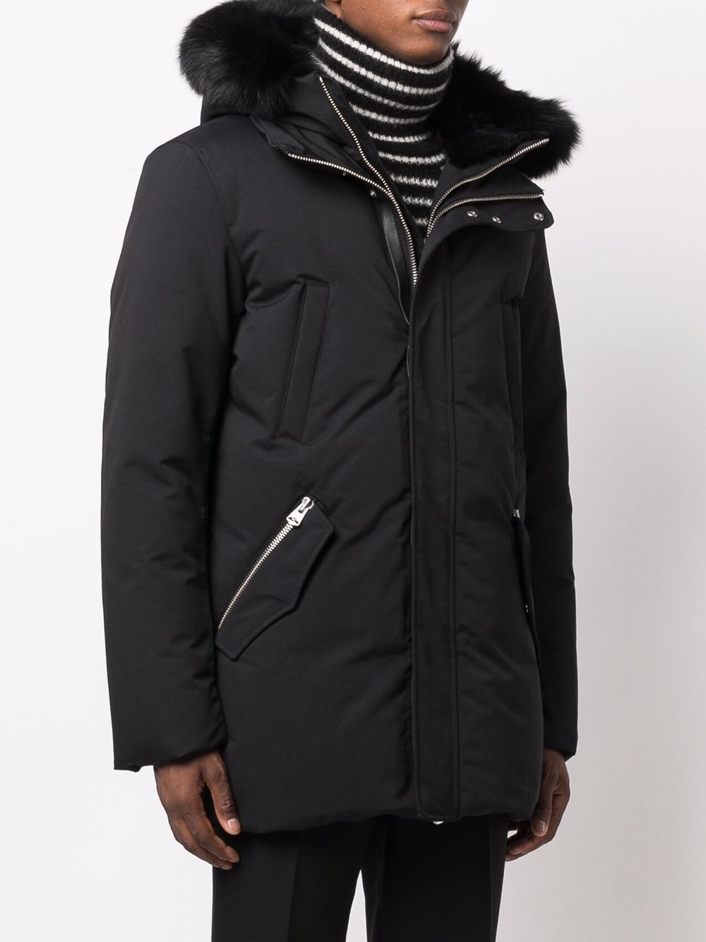 Edward logo-print faux fur-trim padded jacket - 3