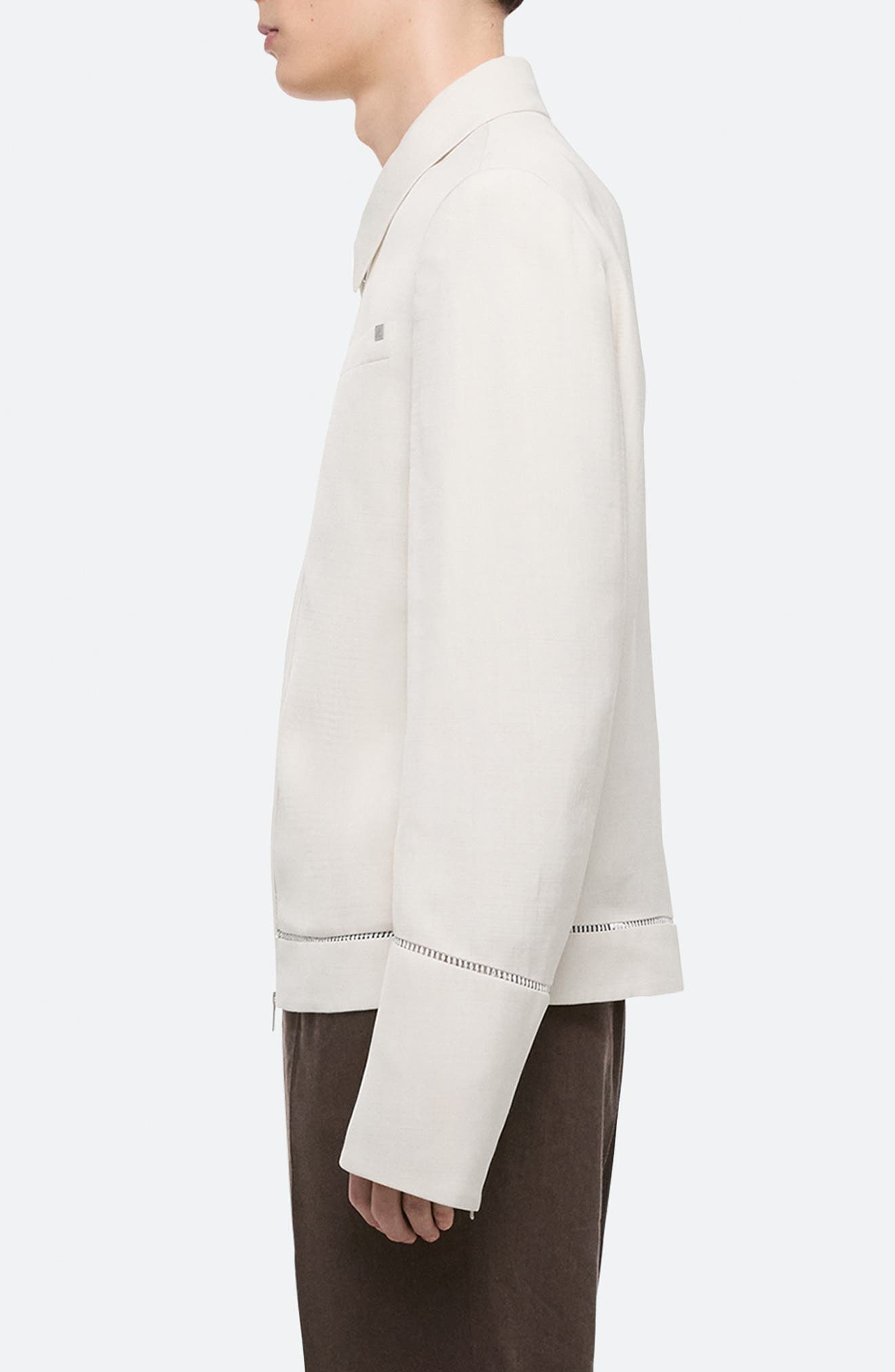 Helmut Lang Border Slub Viscose Jacket in Antique White at Nordstrom - 3