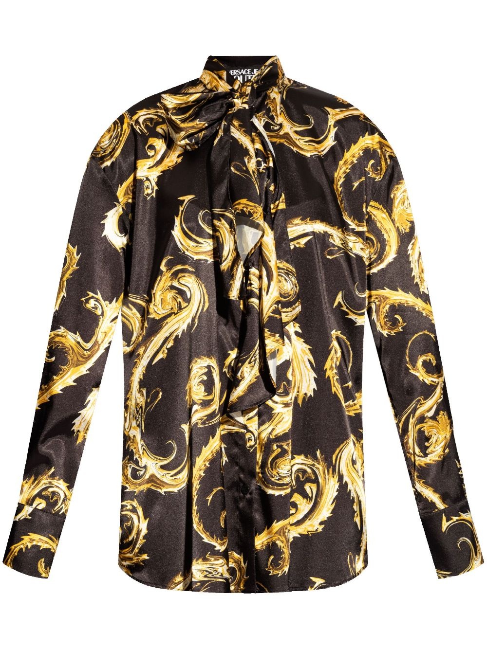 tied spike-print shirt - 1