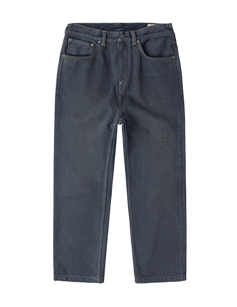 EVISU Skull Seagull Print Pockets Fashion Fit Denim Jeans outlook