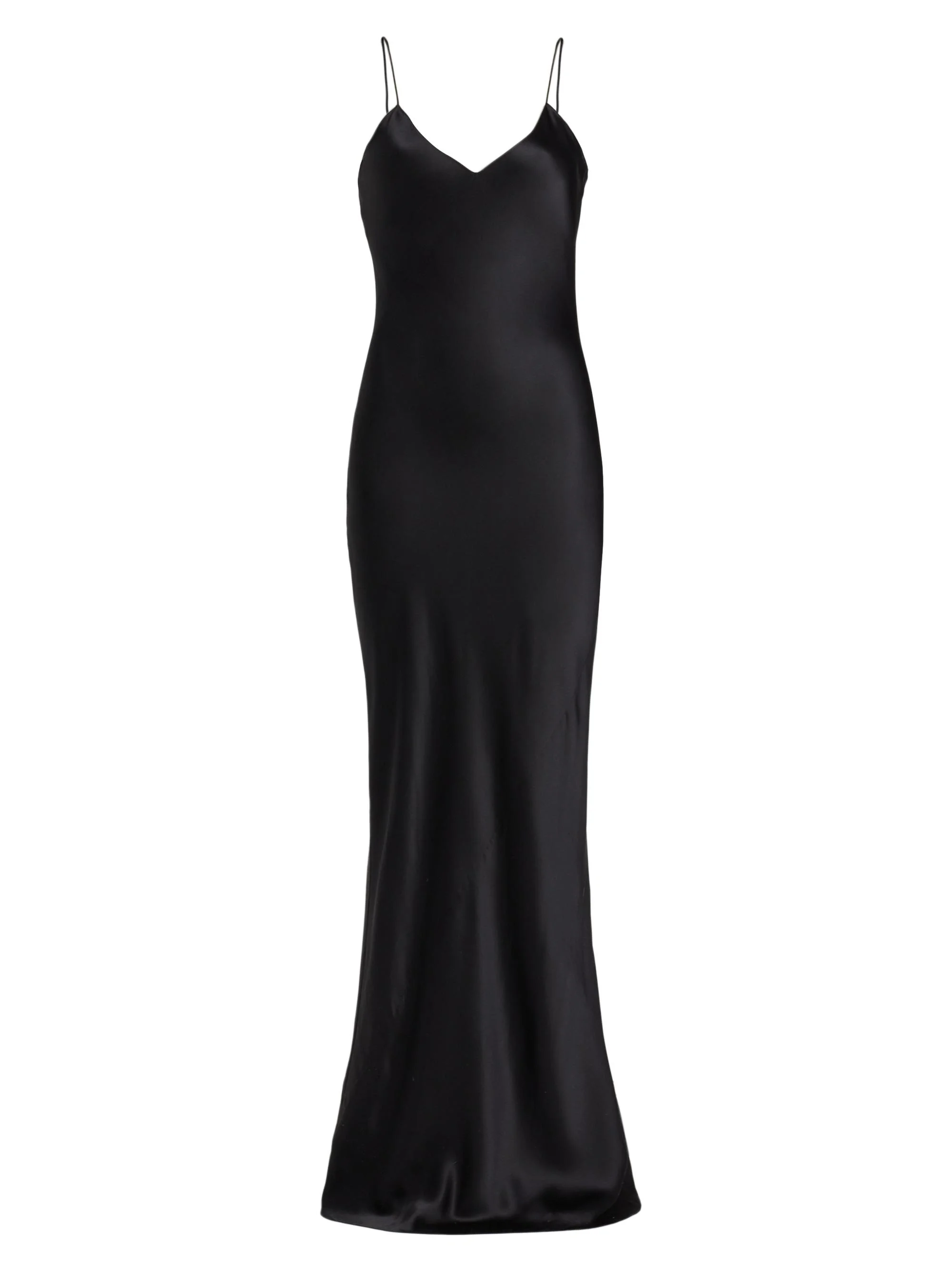 Women's Cami Silk Charmeuse Gown - Black - 1