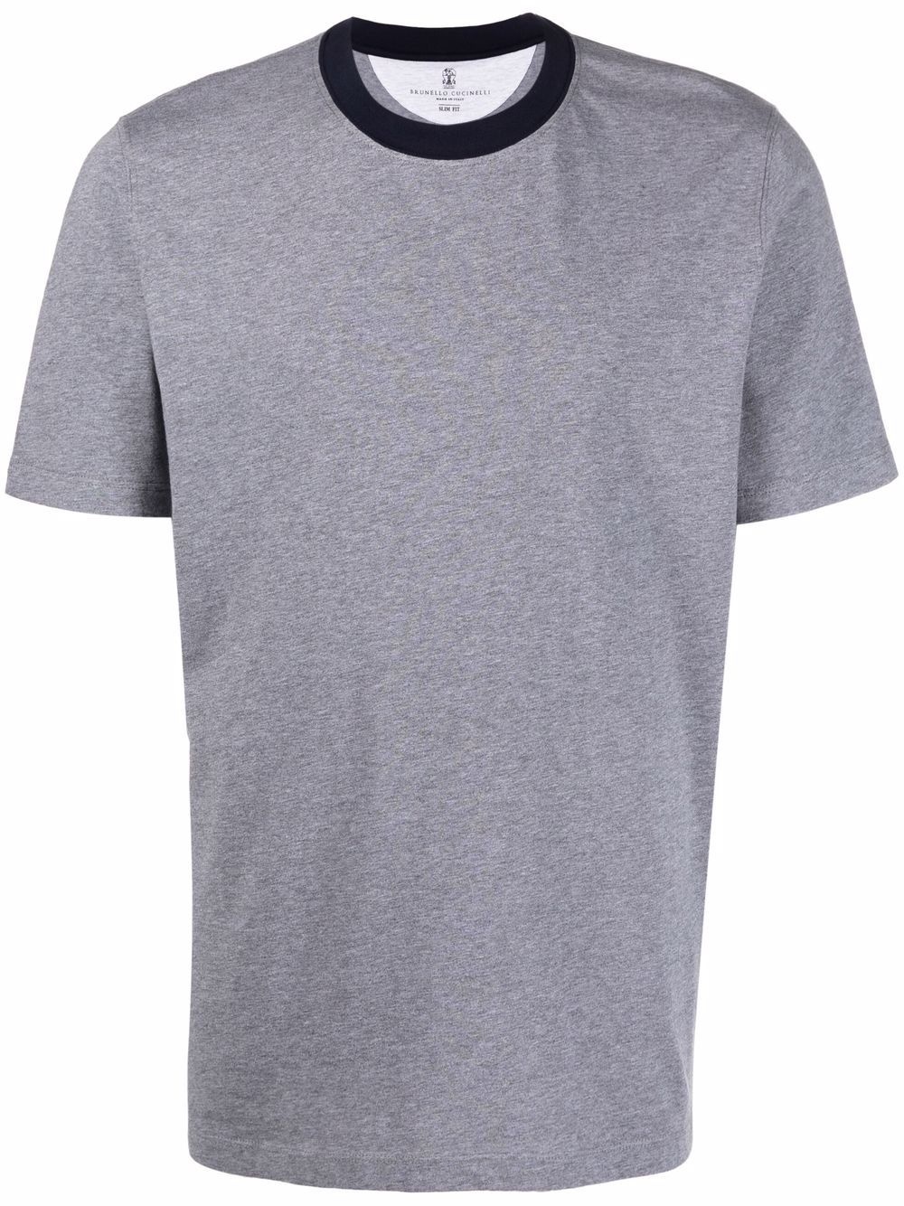 contrasting-collar cotton T-shirt - 1