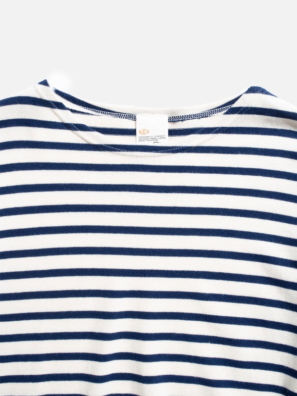Charles Stripe LS T-shirt Offwhite/Blue - 4