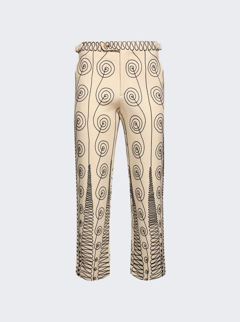 Quillwork Trousers Cream And Black - 1