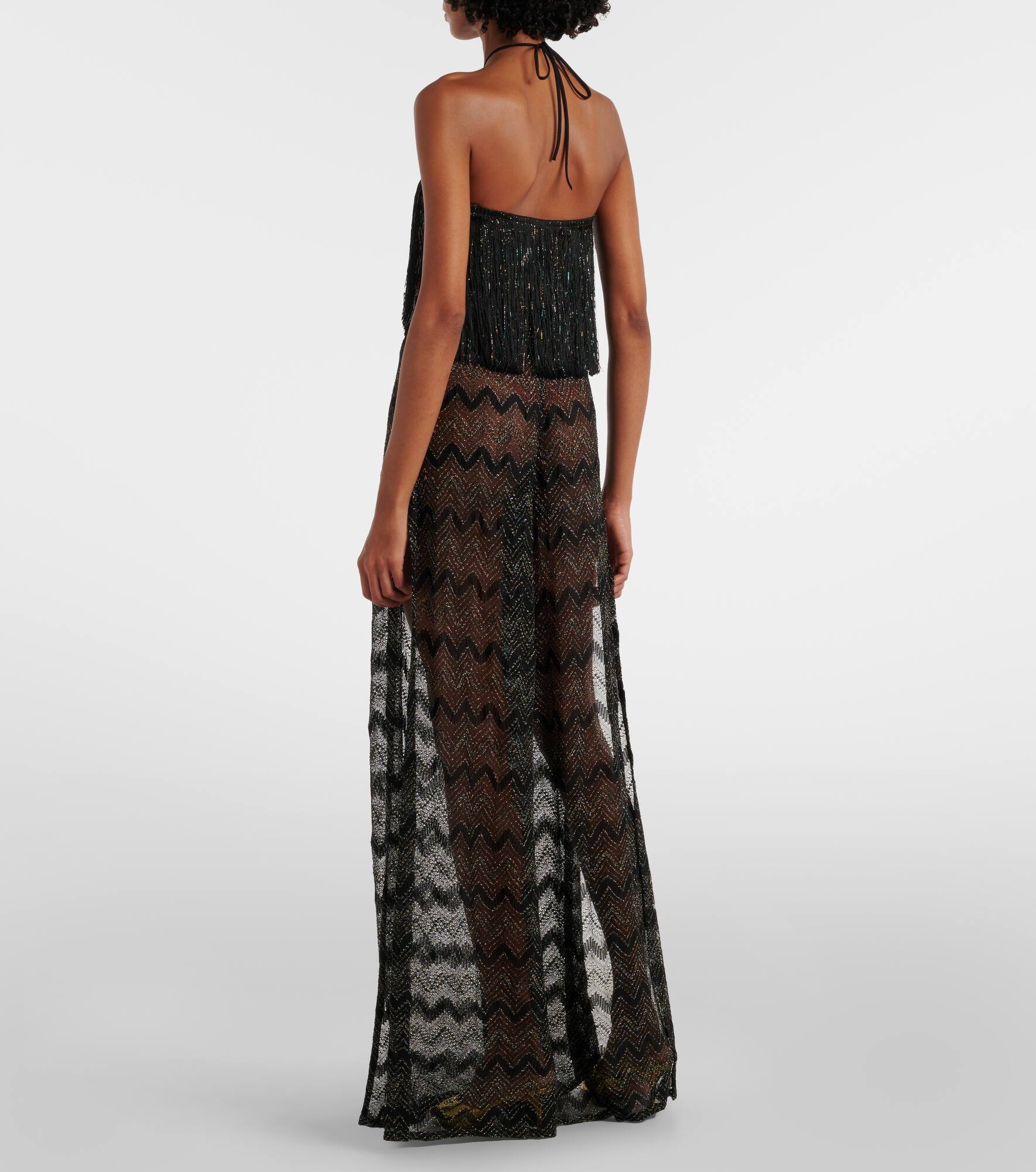 Zigzag fringed lamé jumpsuit - 3