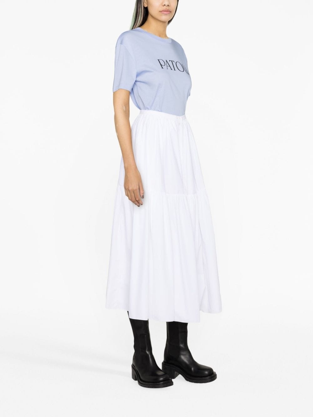 button-up tiered midi skirt - 3