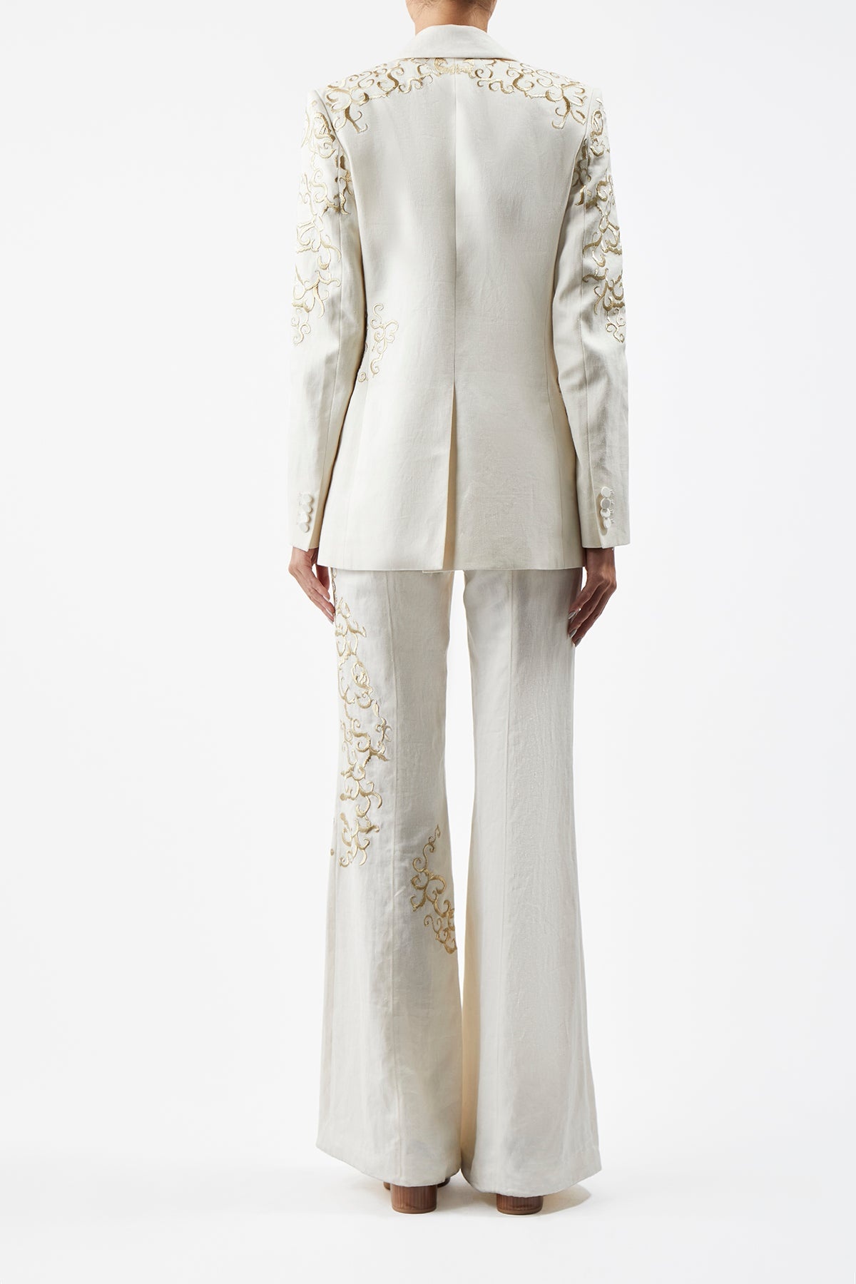 Rhein Pant in Ivory Linen - 5