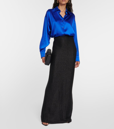 TOM FORD Mid-rise cotton-blend maxi skirt outlook