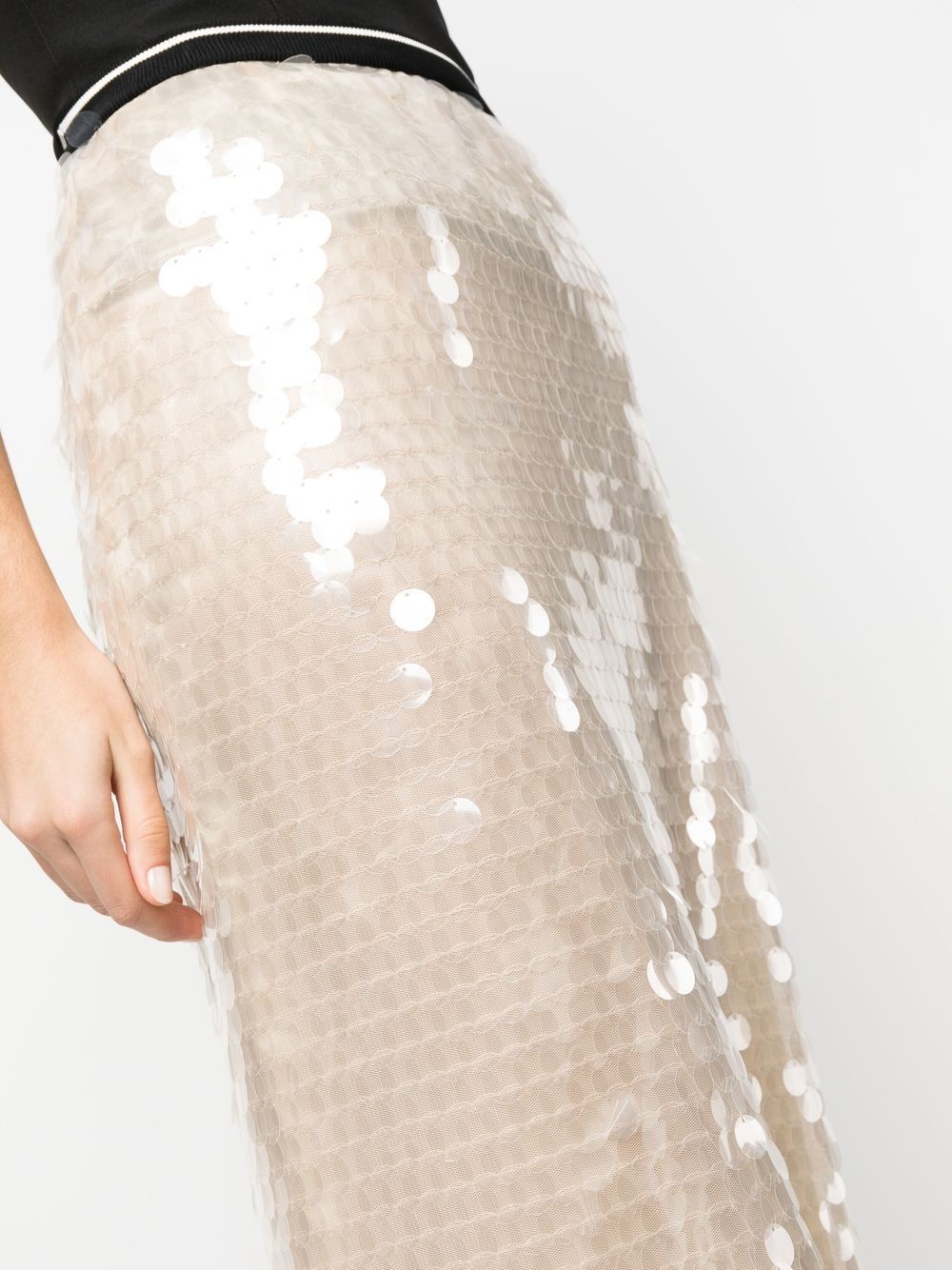 sequin-embellished high-waisted skirt - 5