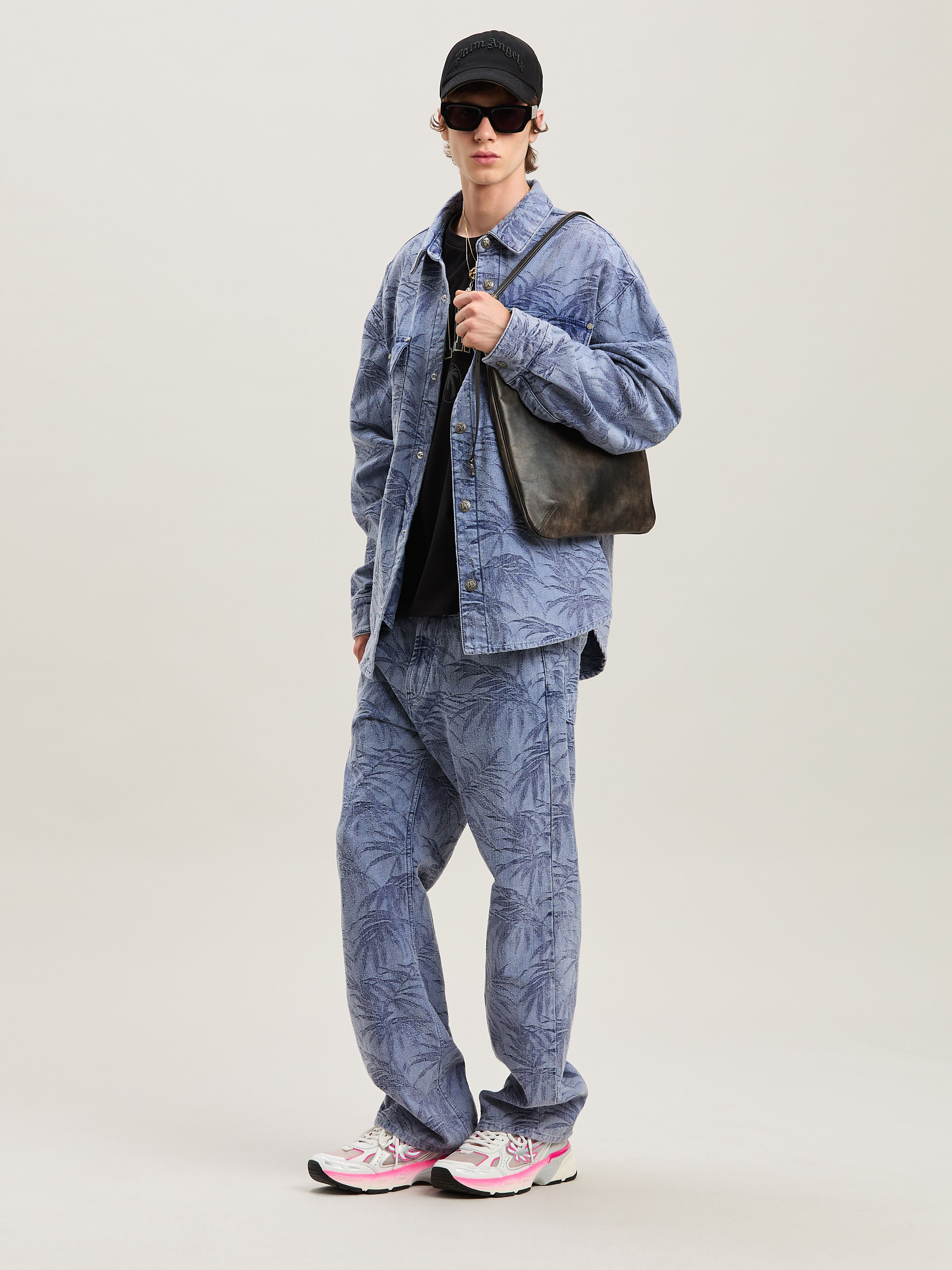 Palm jacqured denim pants - 2