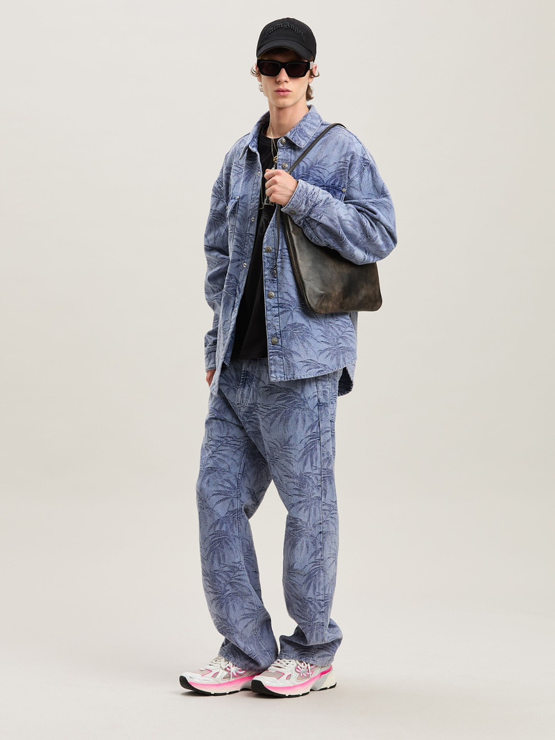 Palm Angels Palm jacqured denim pants outlook