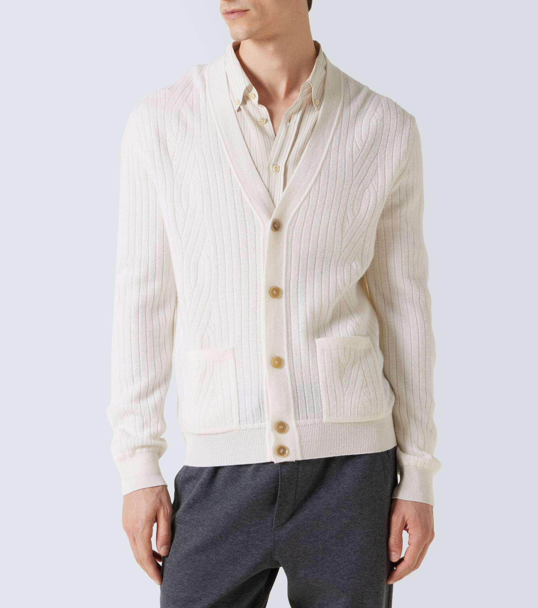 Ribbed-knit wool and cashmere cardigan - 3