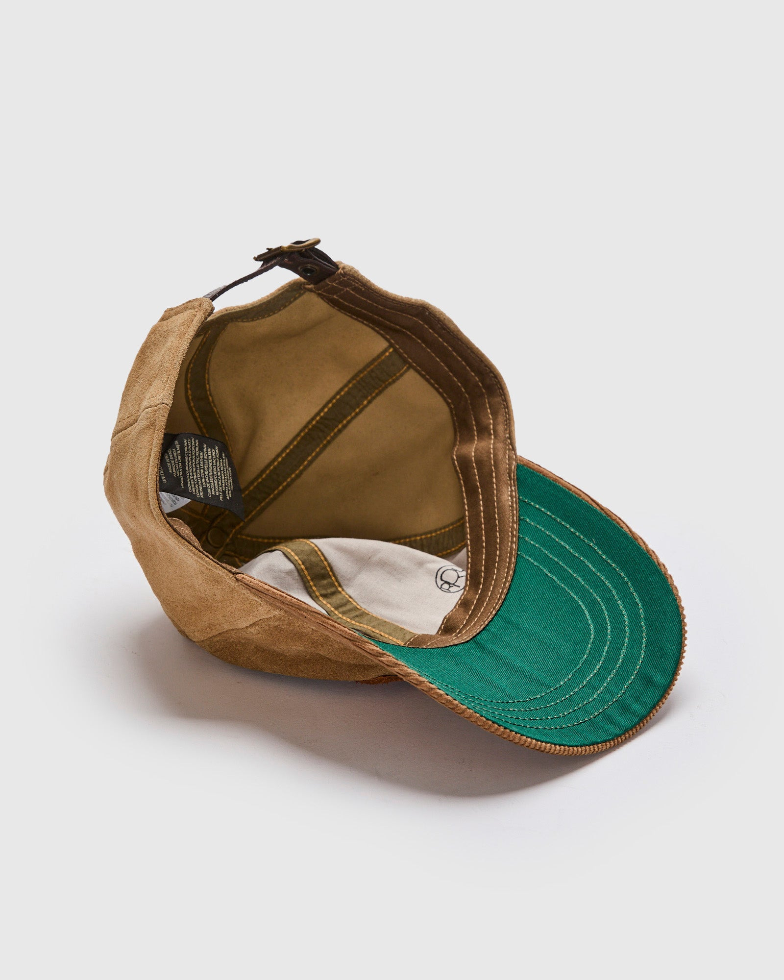 Ranch Logo Roughout Suede Cap in Tan - 4