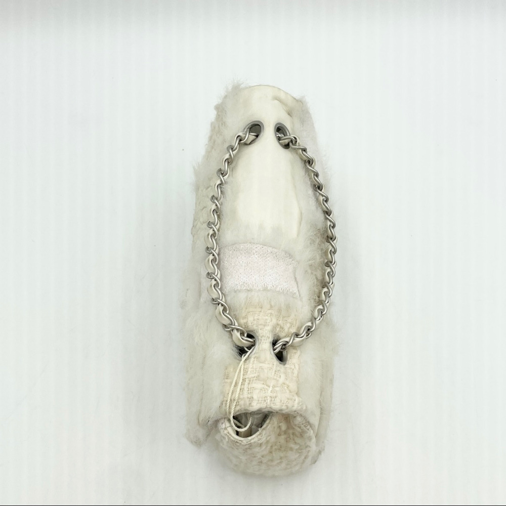 Chanel No. 14 Ivory Patchwork Tweed Flap Bag Medium - 8