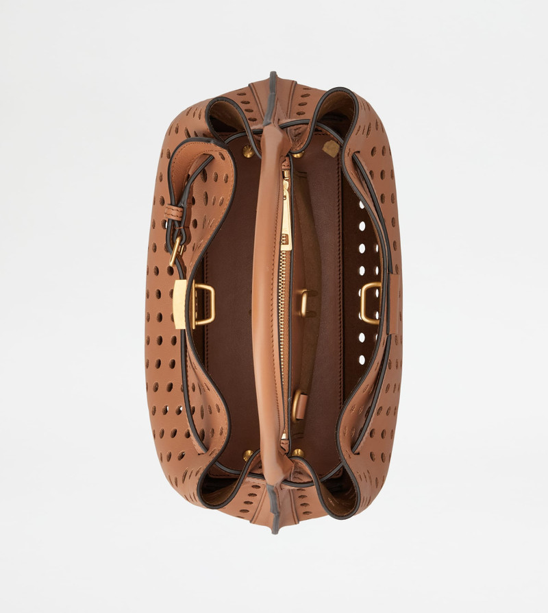 HAND BAG IN LEATHER MINI - BROWN 5