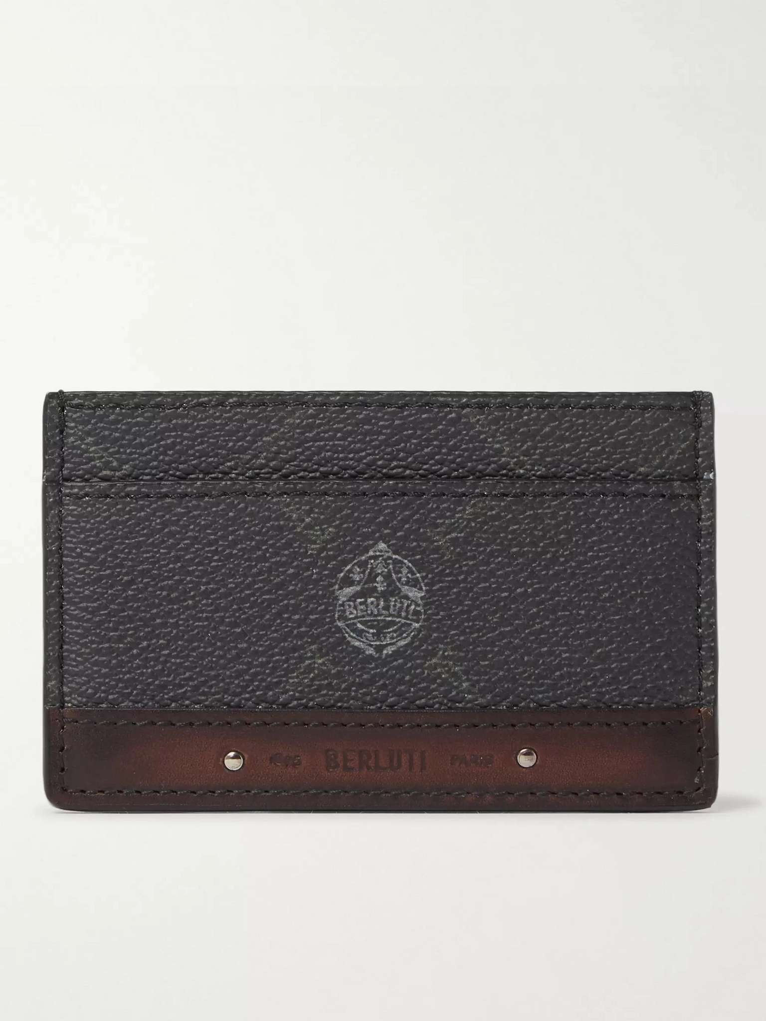 Signature Logo-Print Canvas and Leather Cardholder - 1