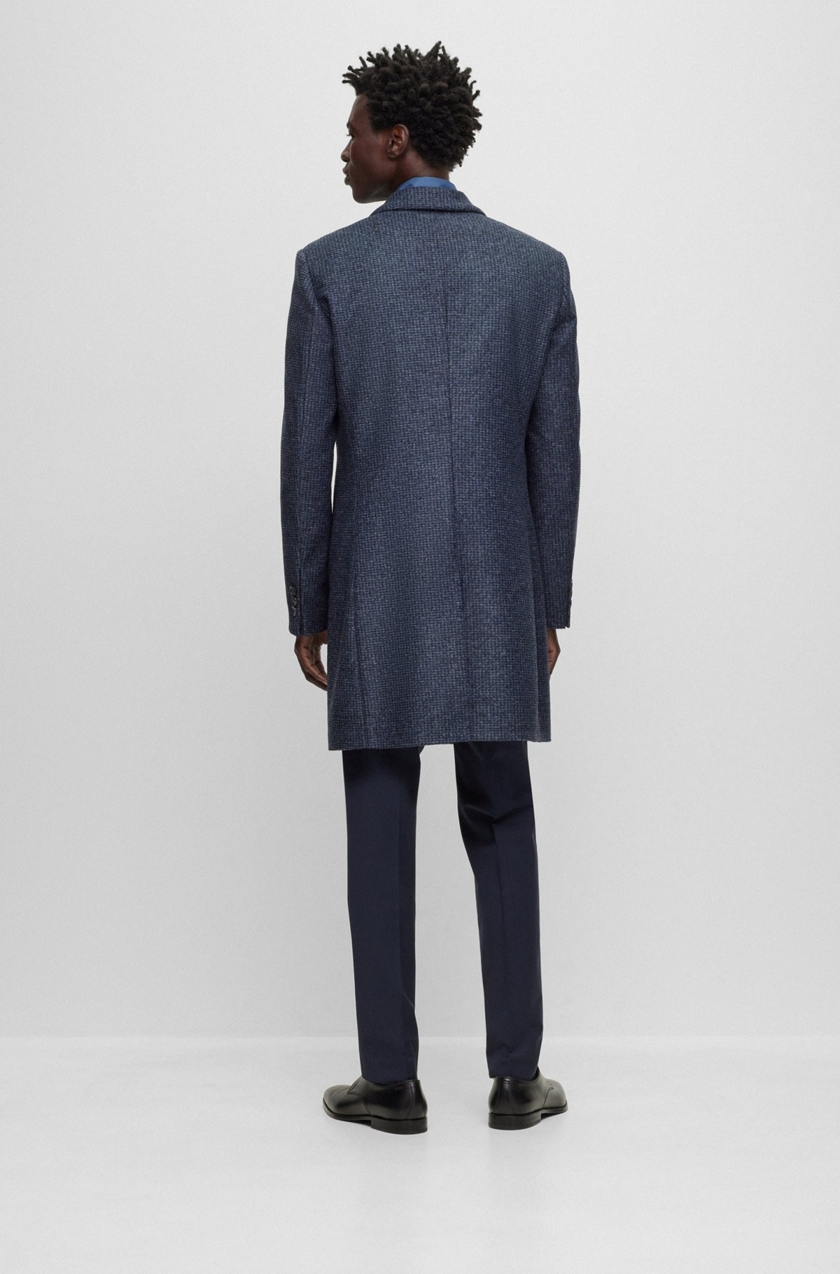SLIM-FIT FORMAL COAT IN PATTERNED JERSEY - 5