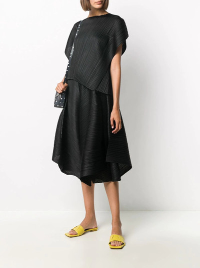 Pleats Please Issey Miyake asymmetric pleated top outlook