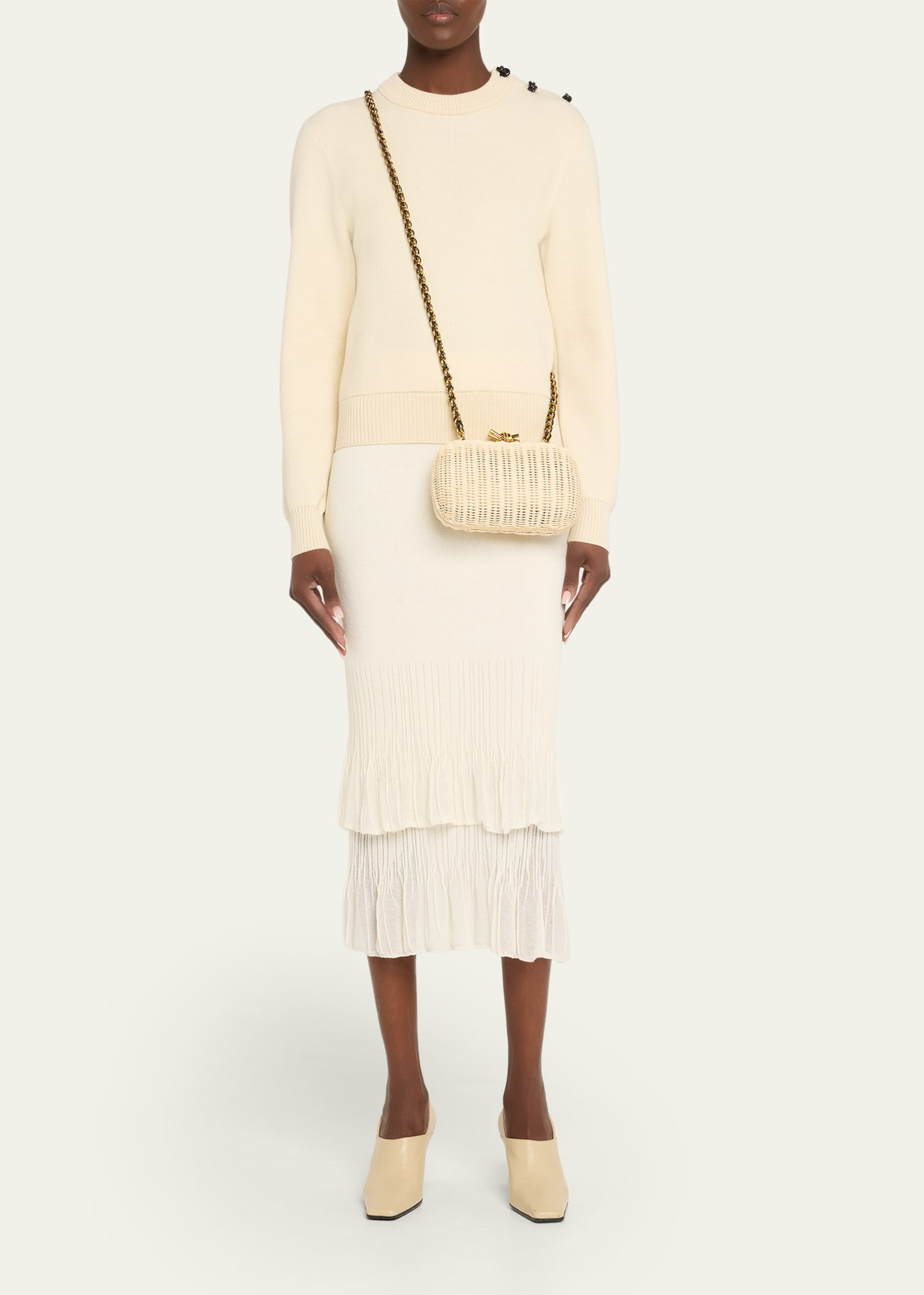 Knot Chain Rattan Crossbody Bag - 6