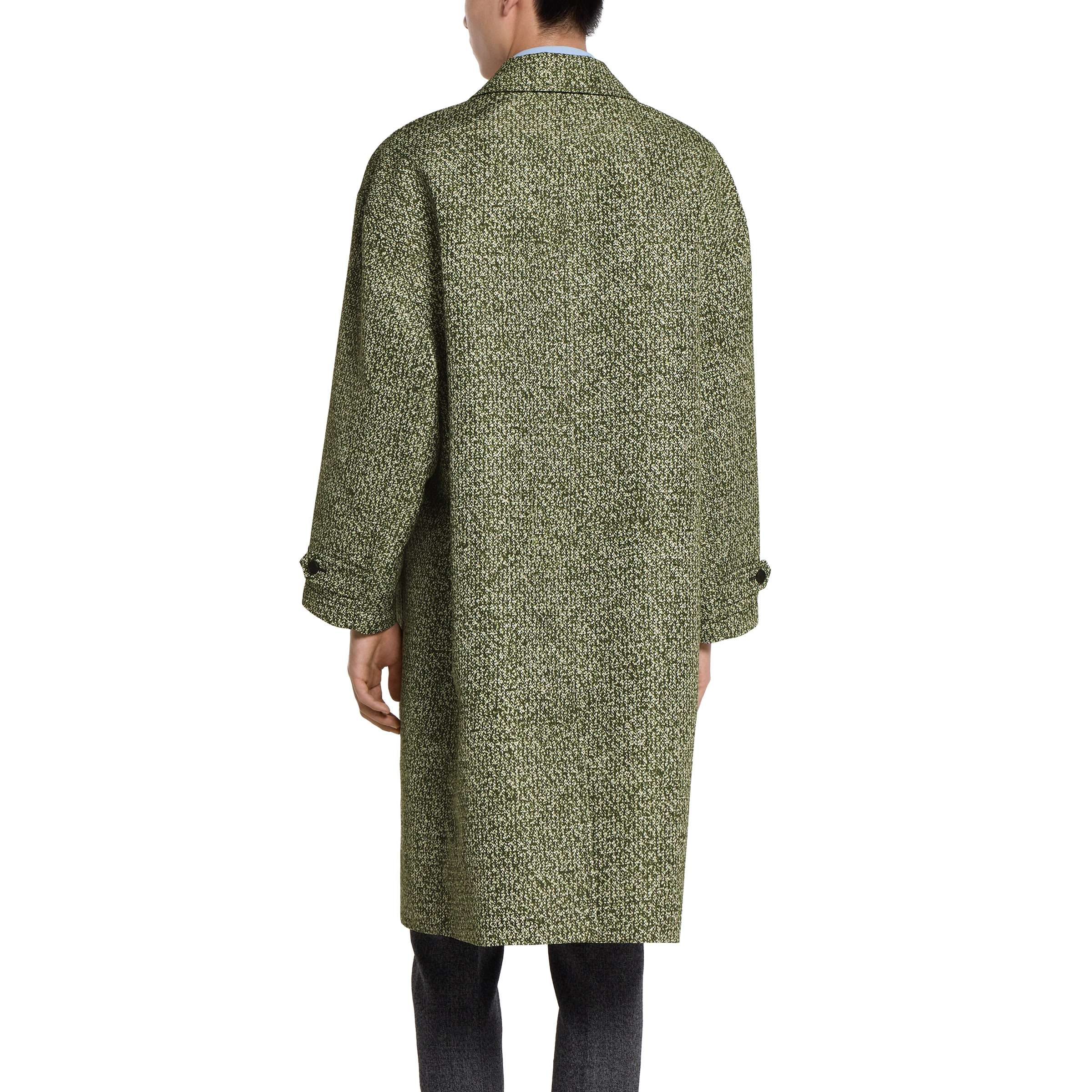 Bonded poplin coat with bouclé print - 4