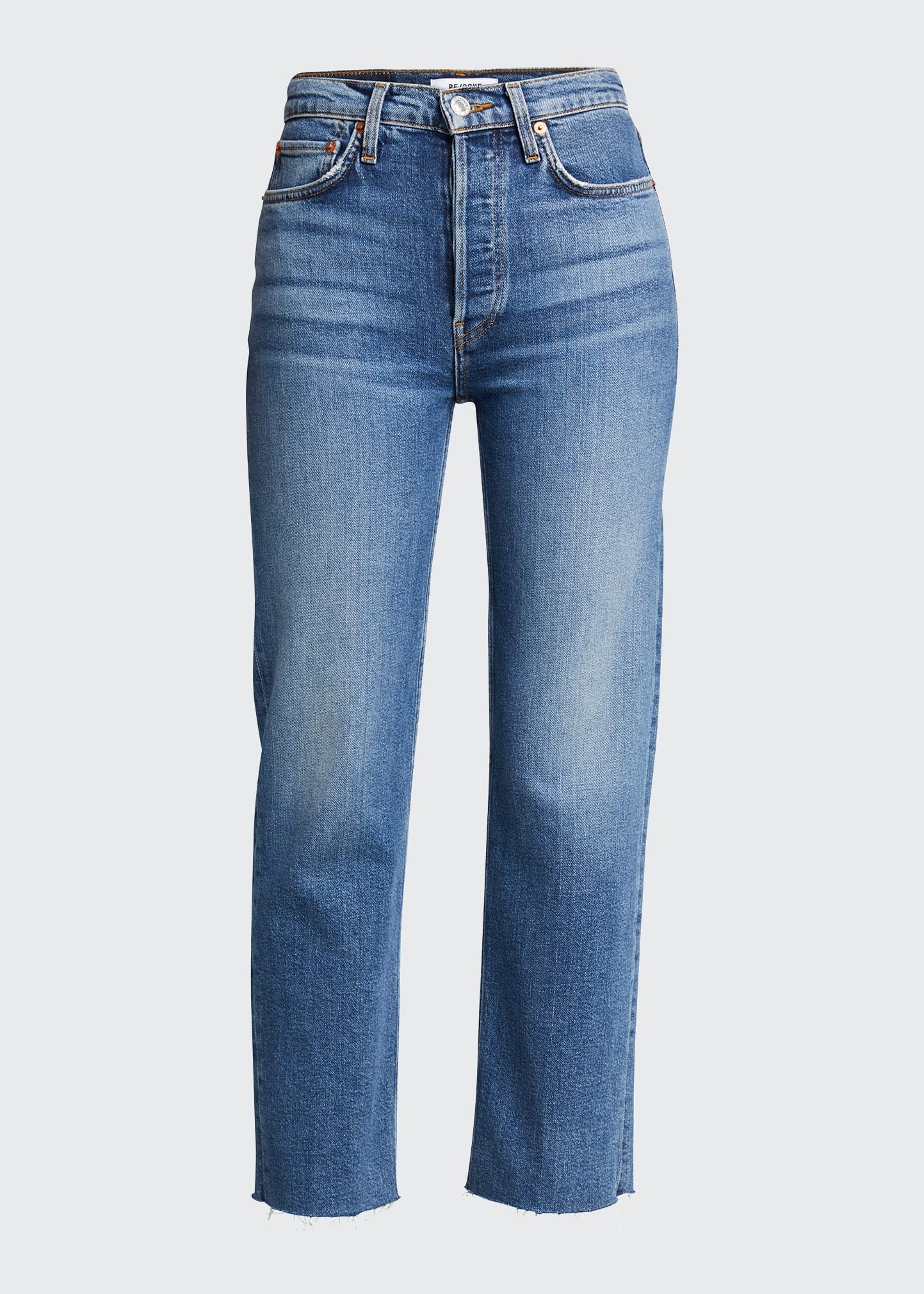 High-Rise Stovepipe Jeans with Raw-Edge Hem - 1