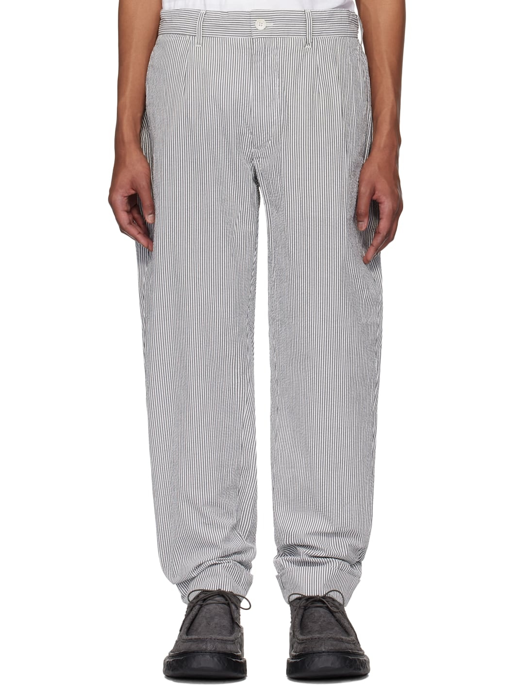 Navy & White Andover Trousers - 1