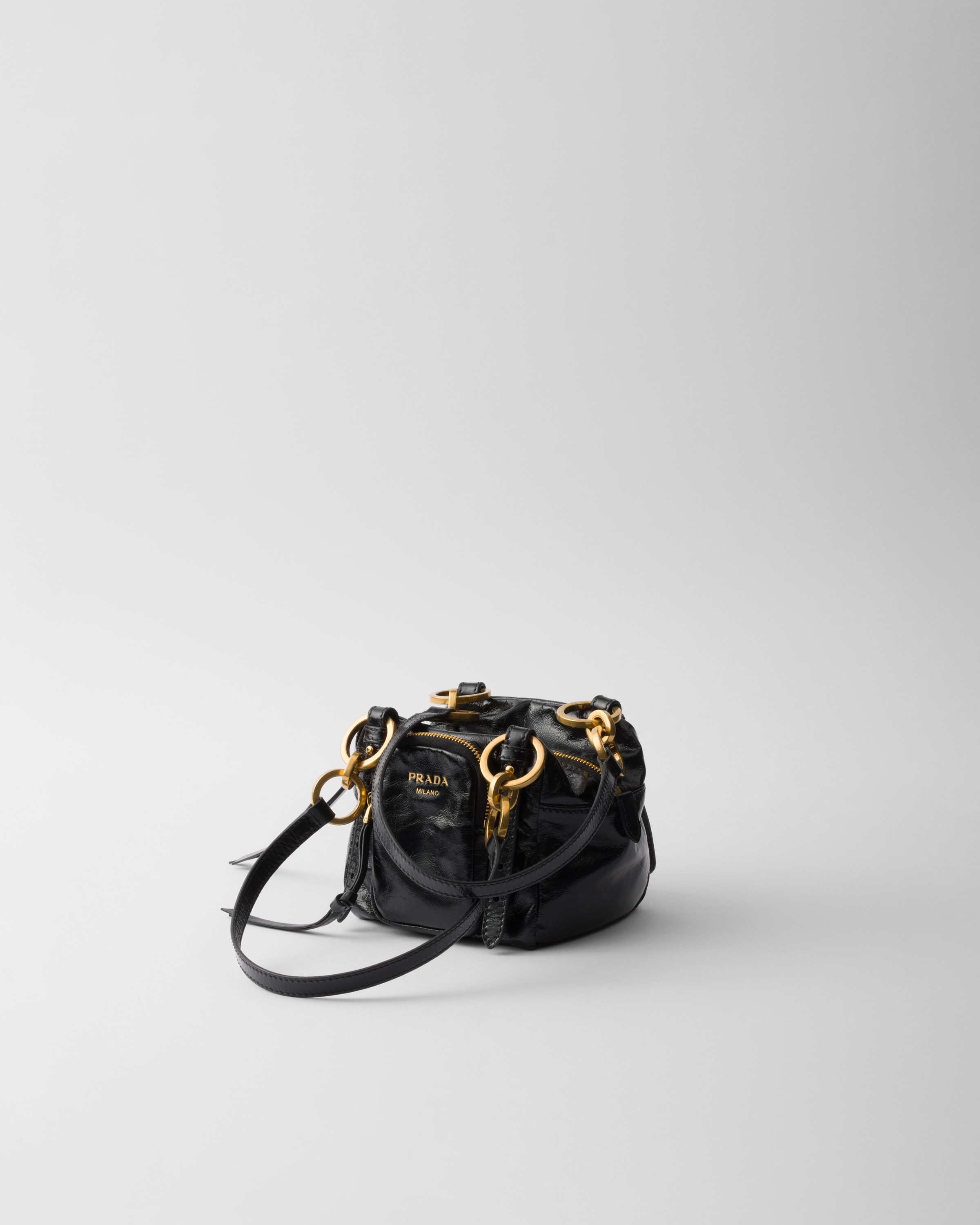 【送料&関税込】Black Mini Prada Dangle Handbag Prada Dangle Mini Leather Shoulder Bag - Bergdorf Goodman