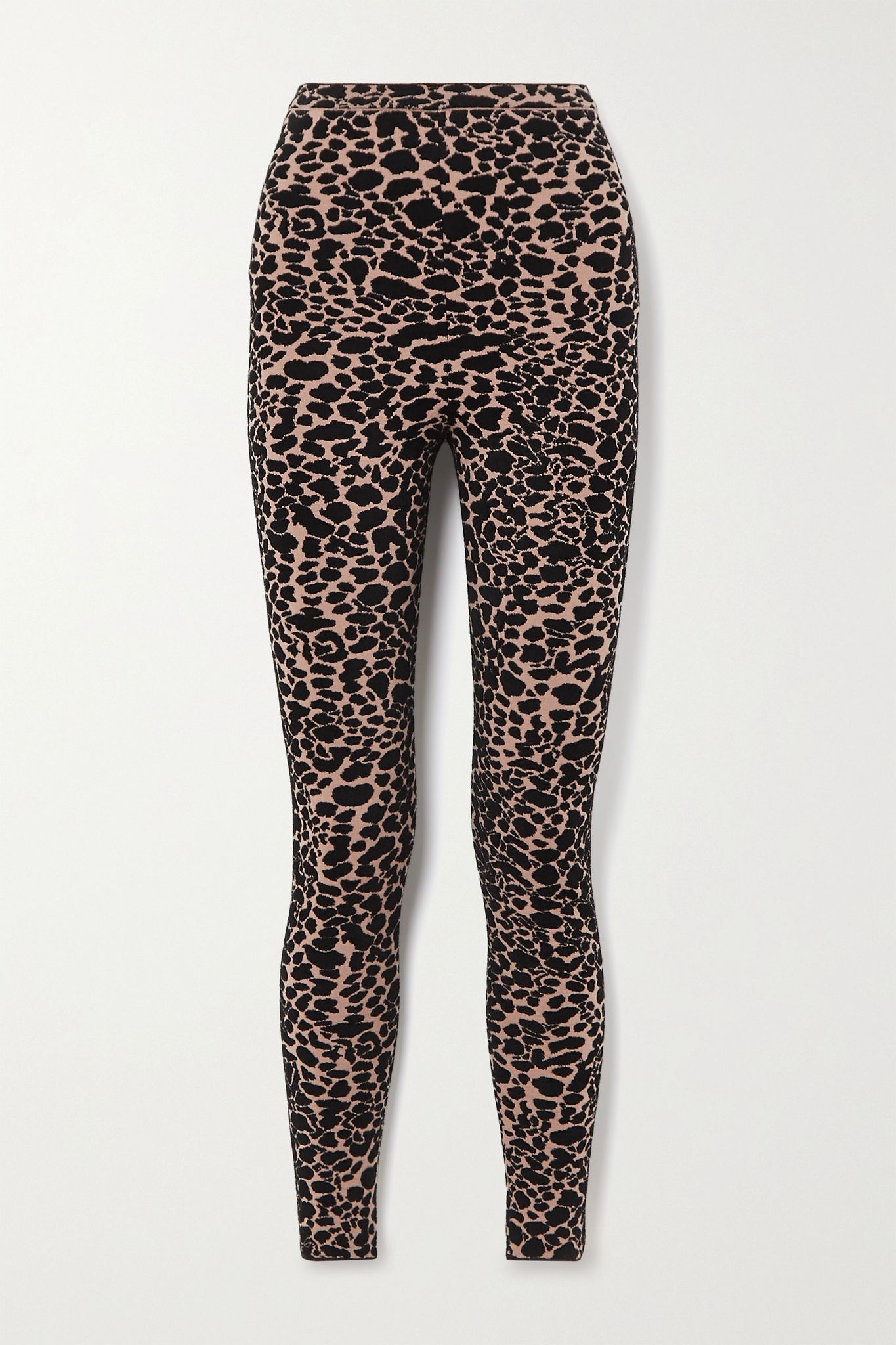 Leopard jacquard-knit leggings - 1