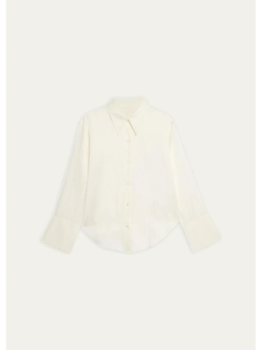 Camilia Long-Sleeve Silk Shirt - 1