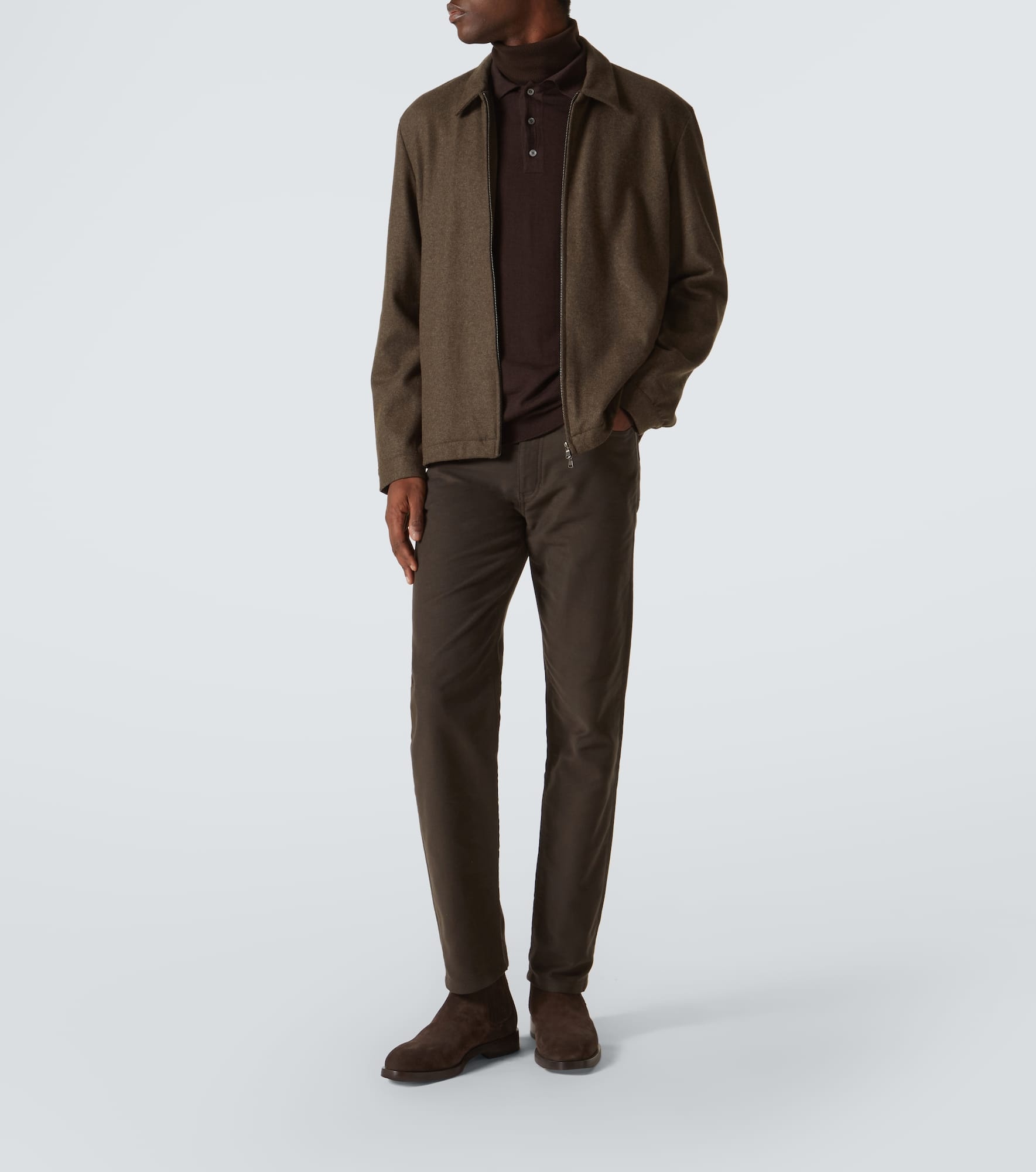 Roccia cotton and cashmere straight pants - 2