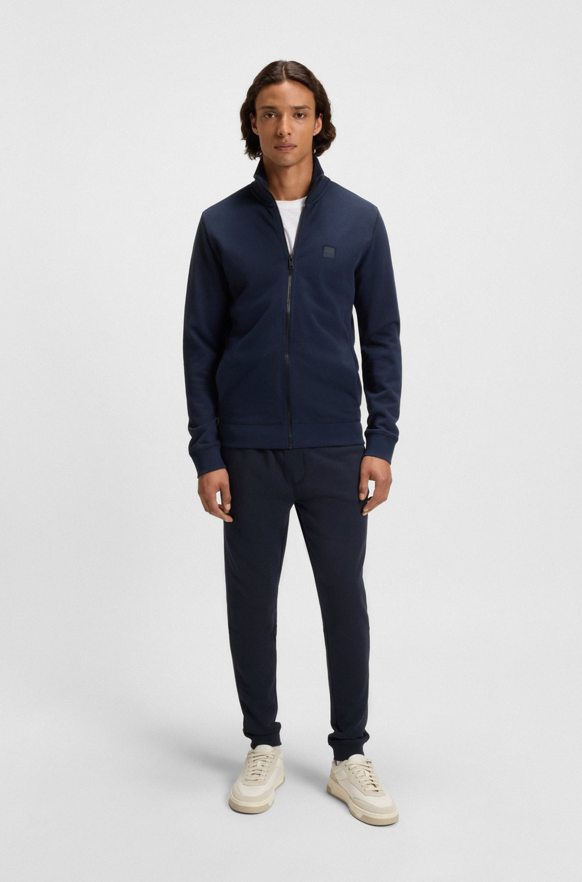 COTTON-TERRY TRACKSUIT BOTTOMS WITH LOGO PATCH - 4